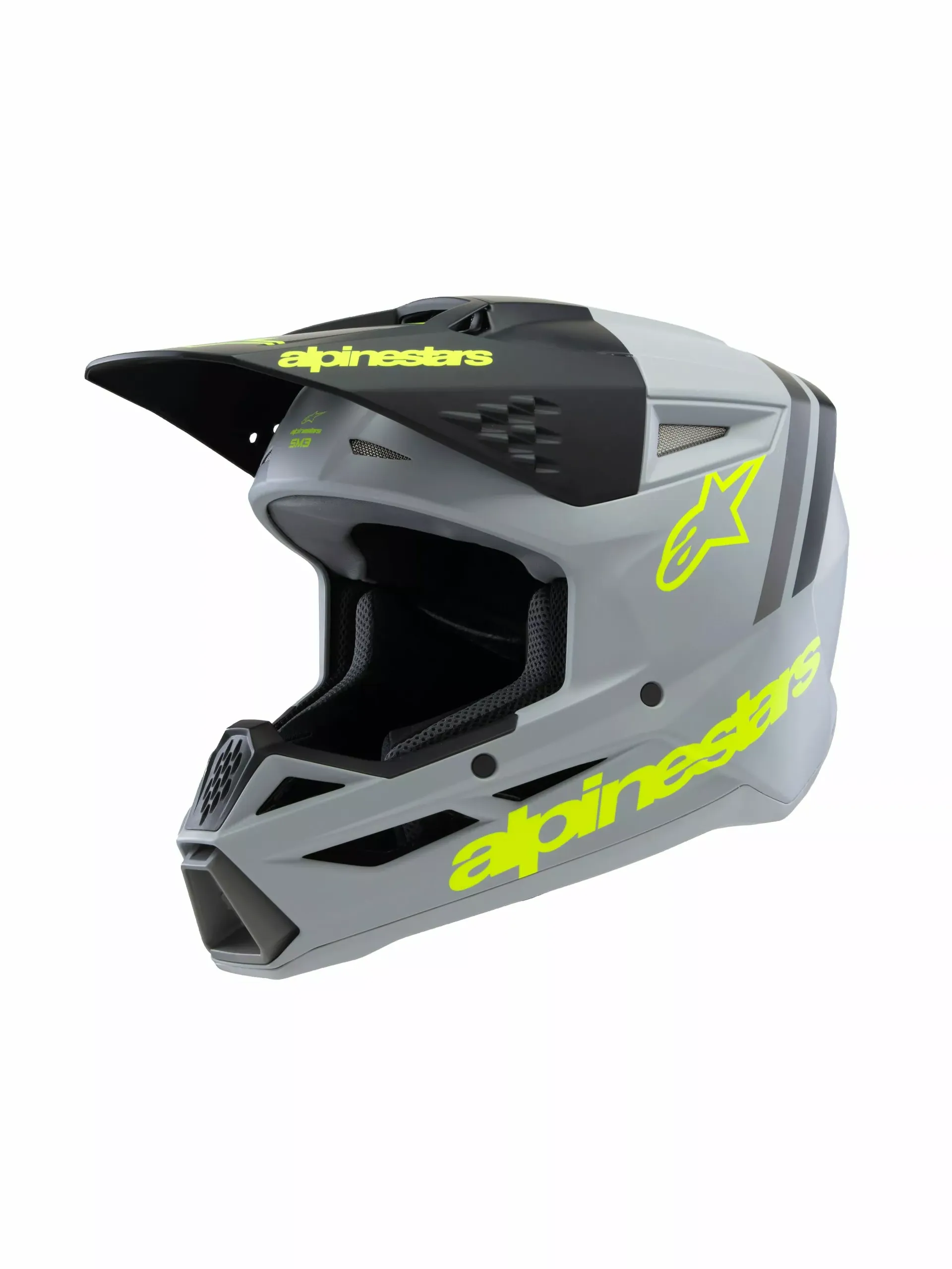Alpinestars SM3 Børnehjelm – Radium grå/sort/gul - Alpinestars - Motocross Parts