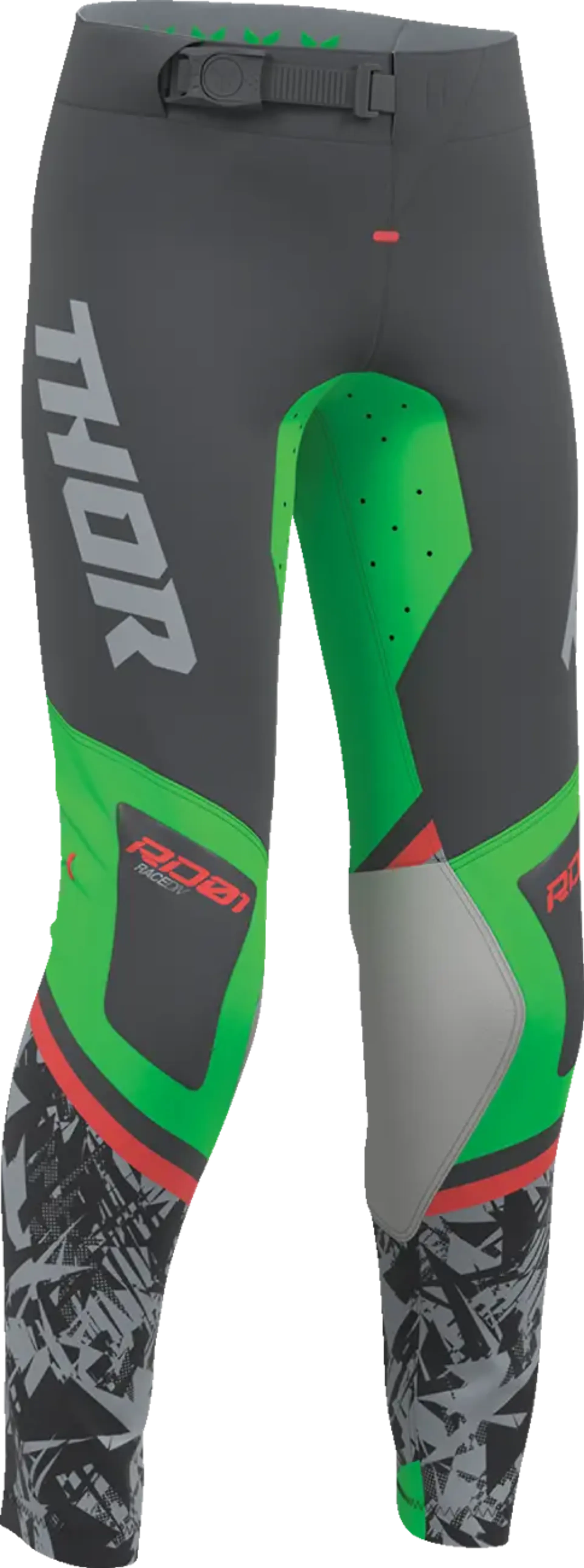Thor Youth Sportmode Pant - Punk'd Charcoal/Green