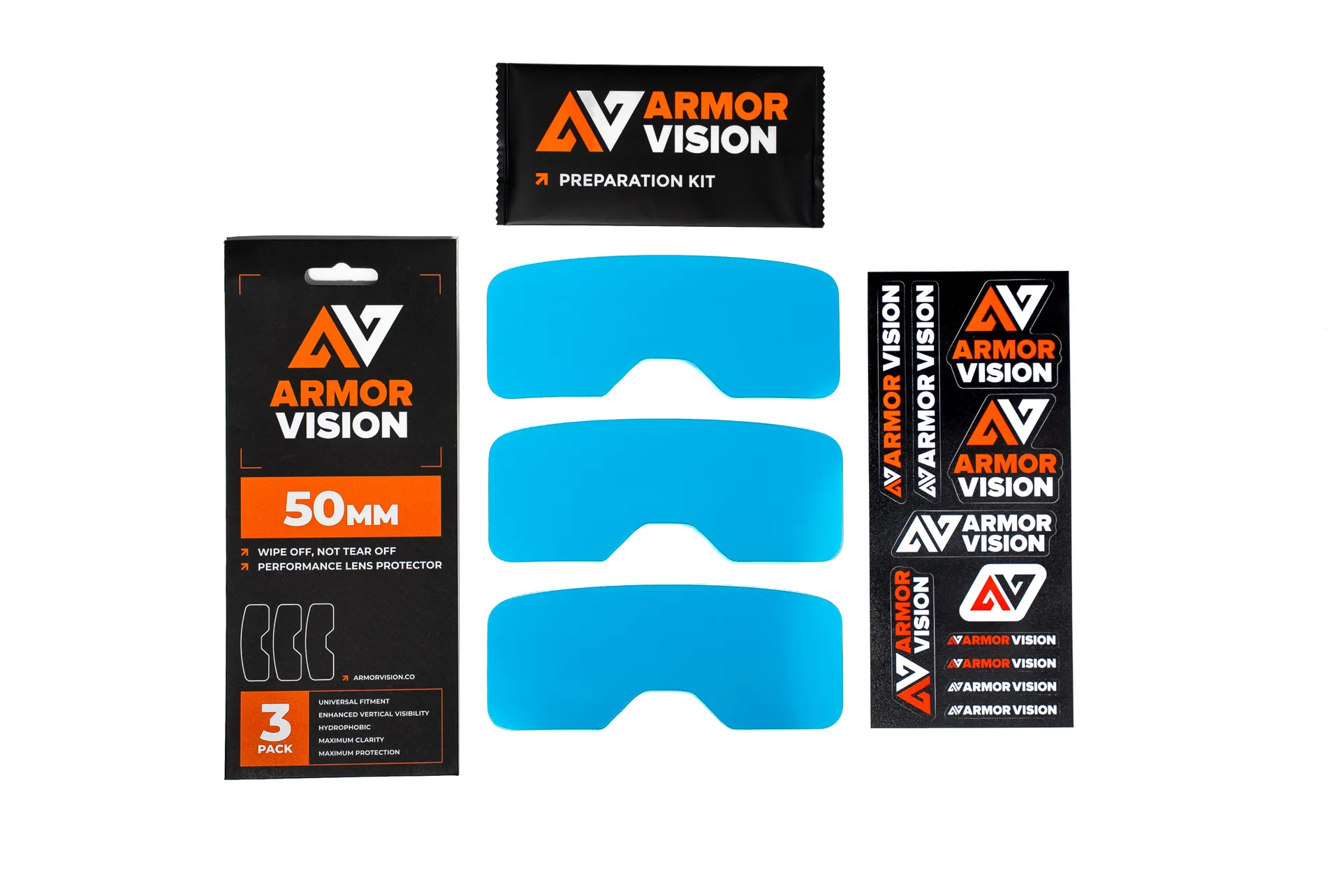 Armor Vision 2.0 HPPF - Film de protection haute performance pour verres de lunettes de protection - 50 mm, lot de 3 pièces - Armor Vision