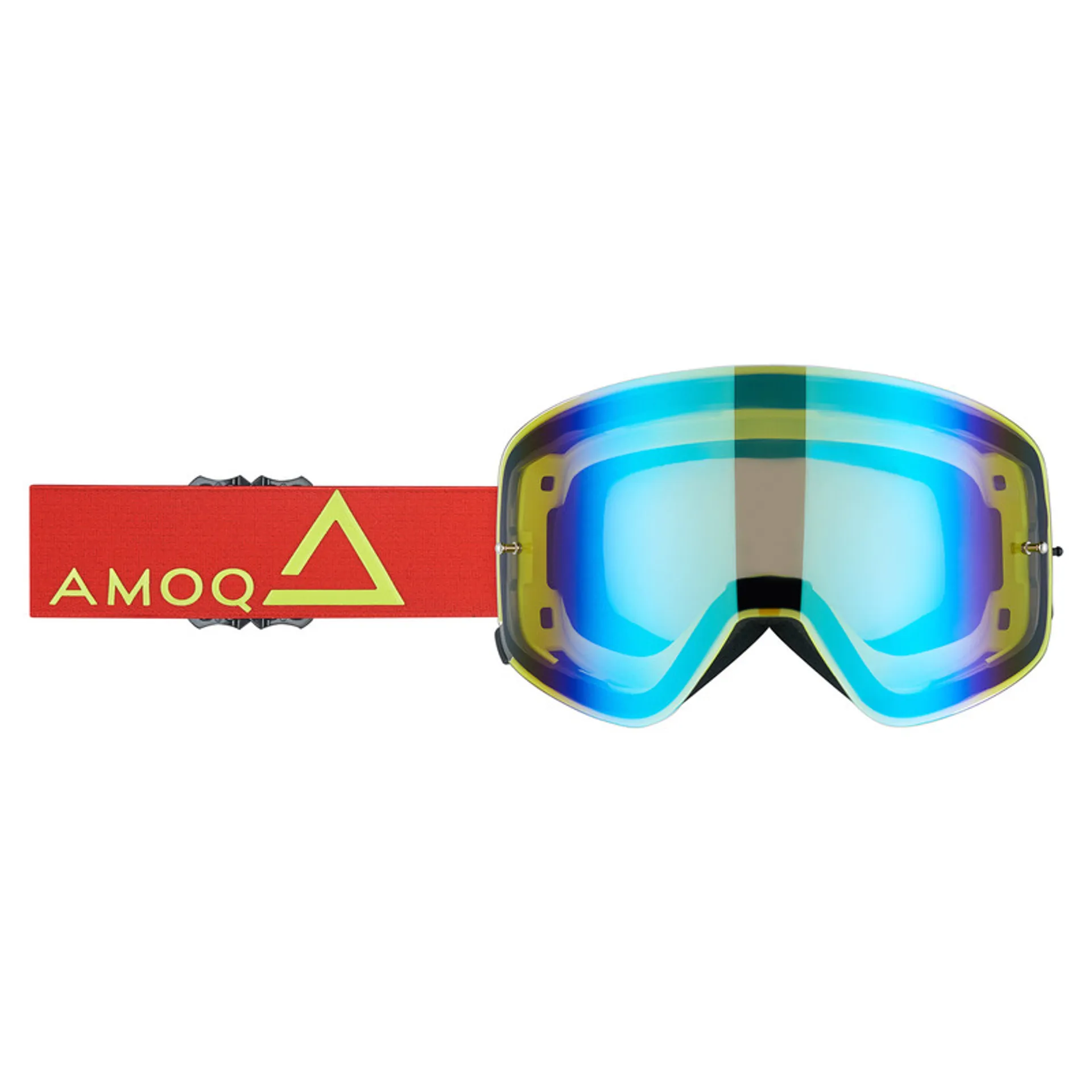 AMOQ MX Goggles Vision Magnetic Red-HiVis - Gold Mirror - AMOQ - Motocross Parts