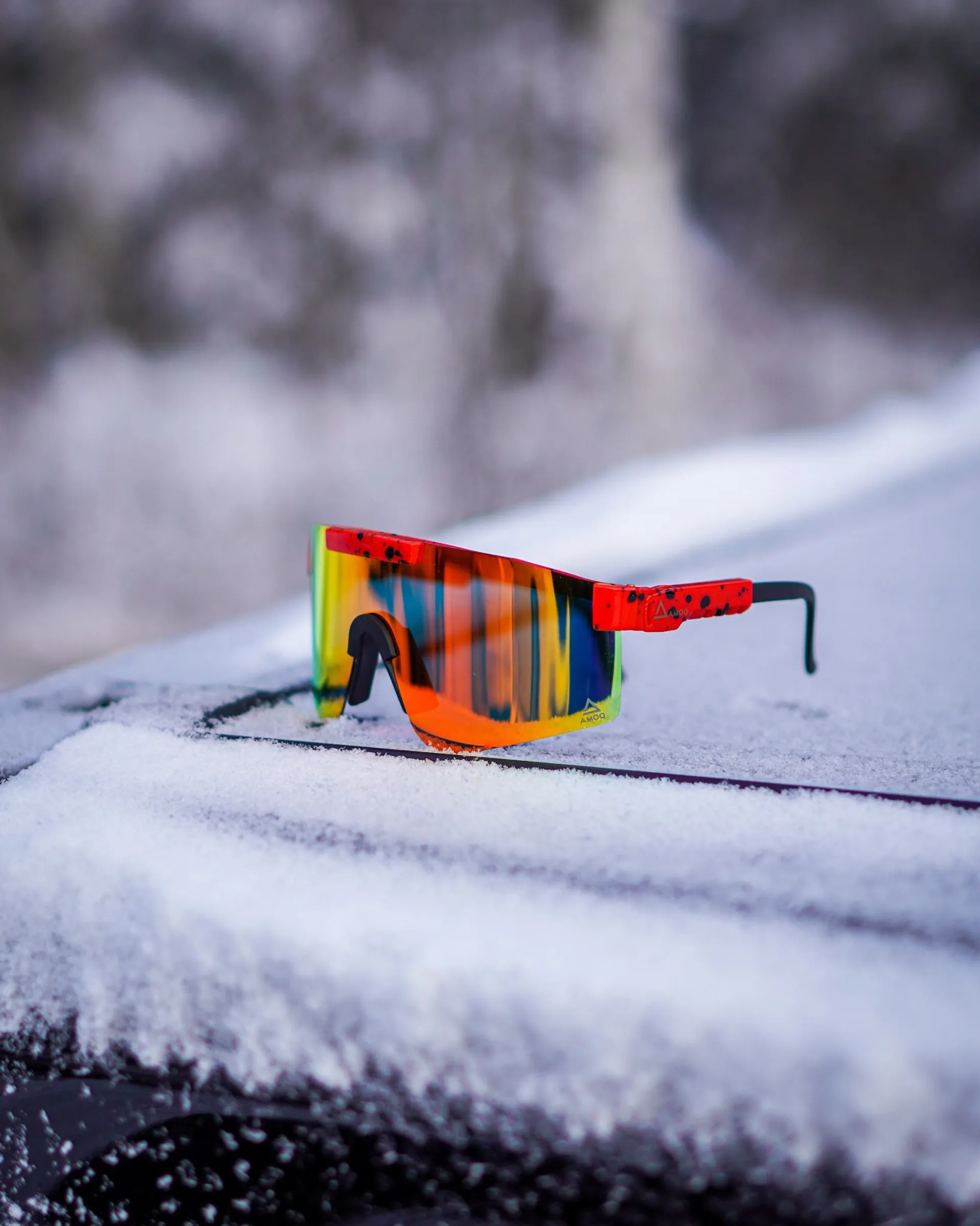AMOQ Comet Sunglasses Red Splash - Red Mirror AMOQ Comet Sunglasses Red Splash - Red Mirror - AMOQ - Motocross Parts