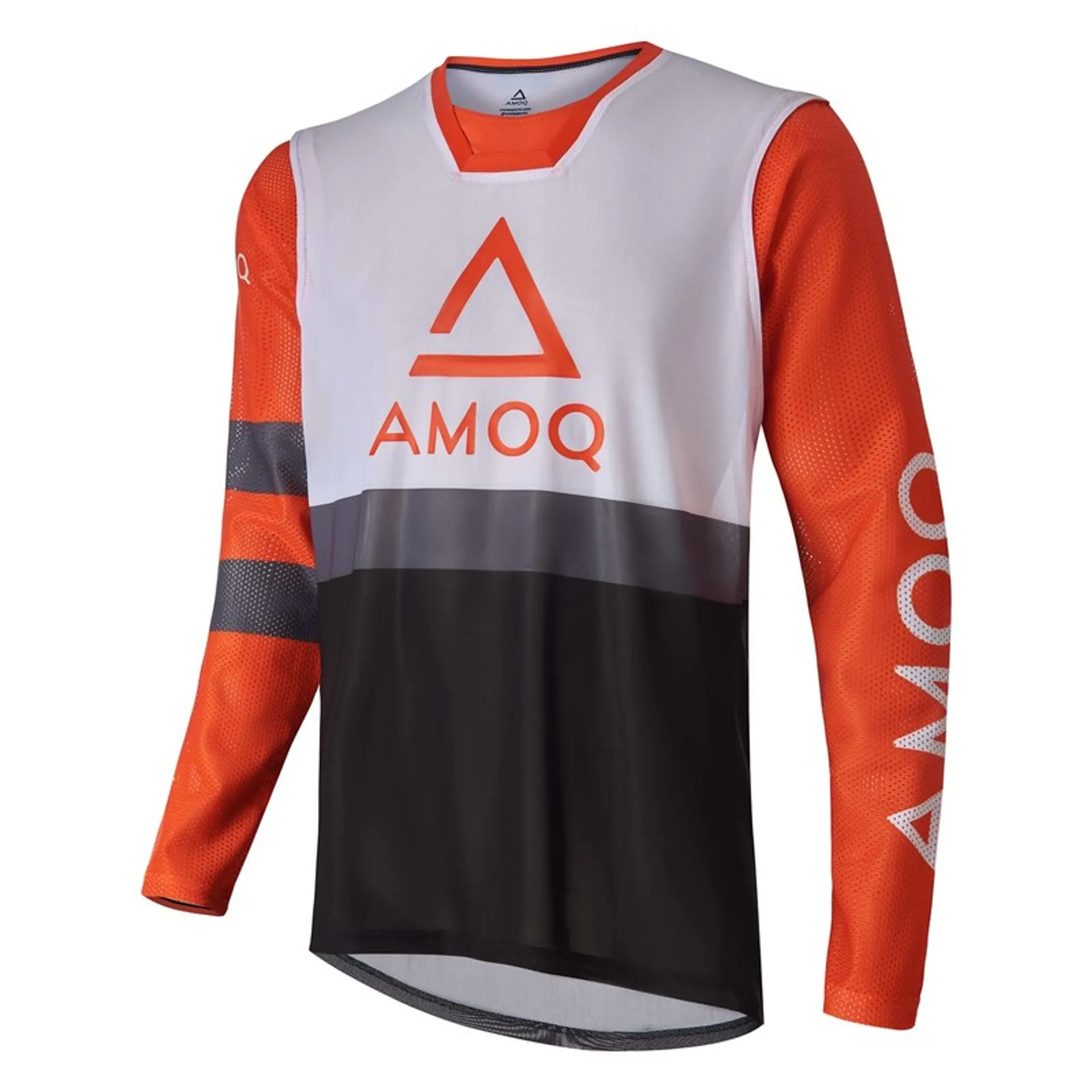 AMOQ Airline Mesh Jersey Orange/Hvid - AMOQ - Motocross Parts