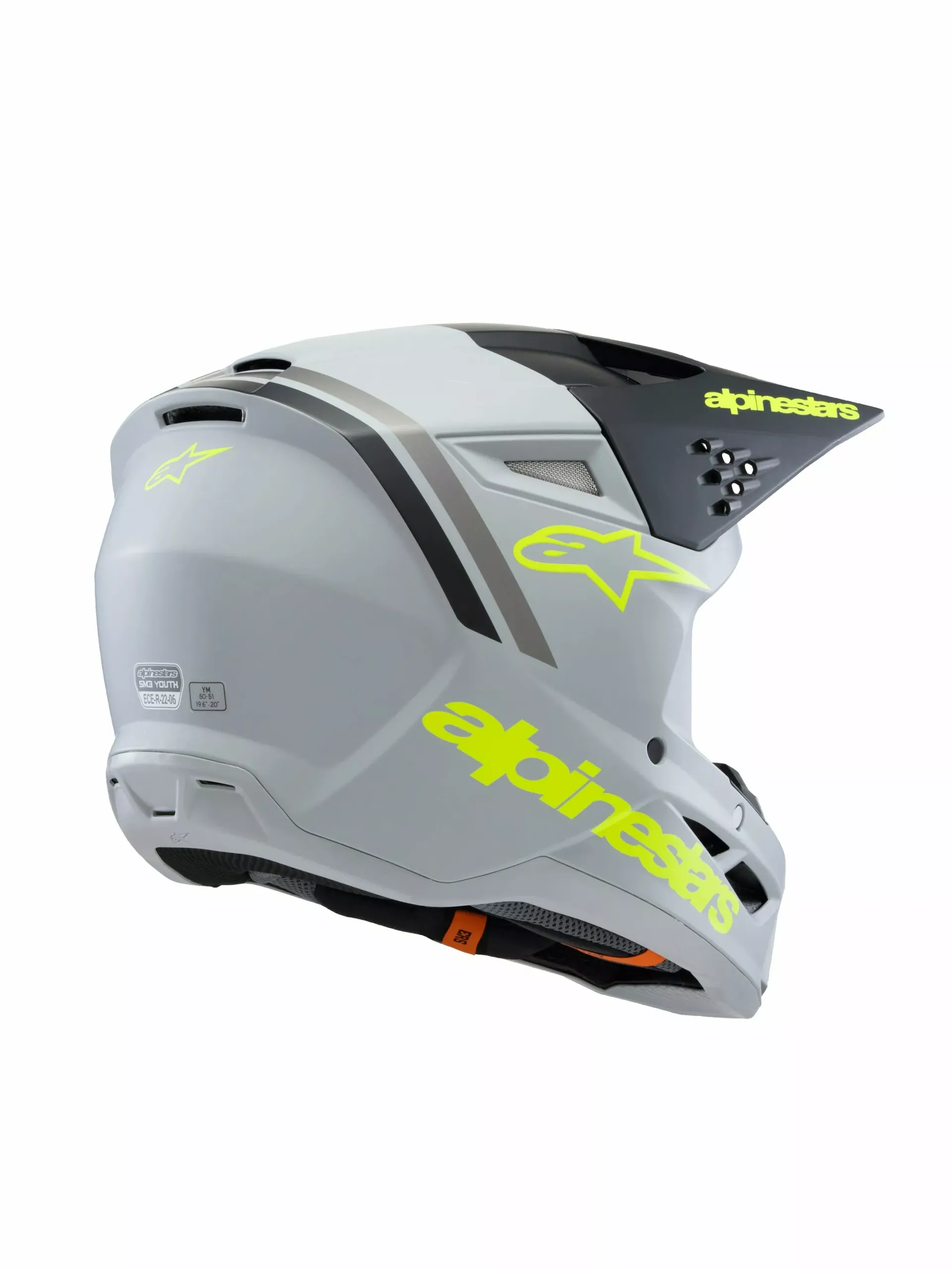 Alpinestars SM3 Børnehjelm - Radium grå/sort/gul - Alpinestars