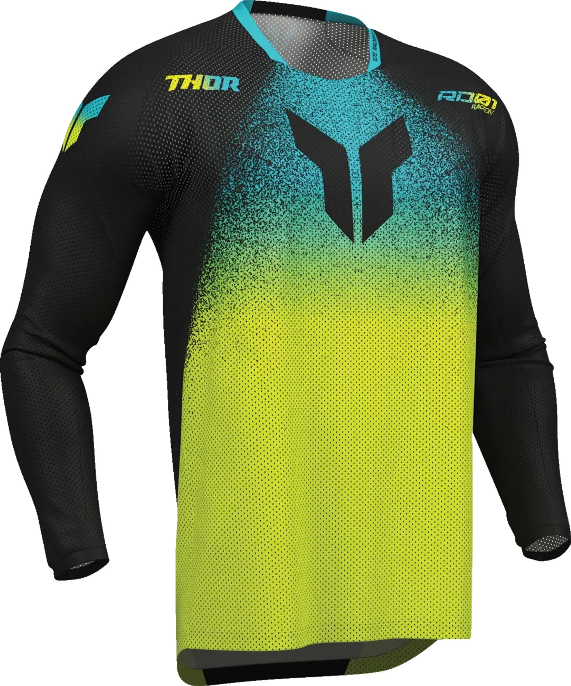 Thor Launchmode Air Jersey - Darkside Black/Acid - Thor - Motocross Parts