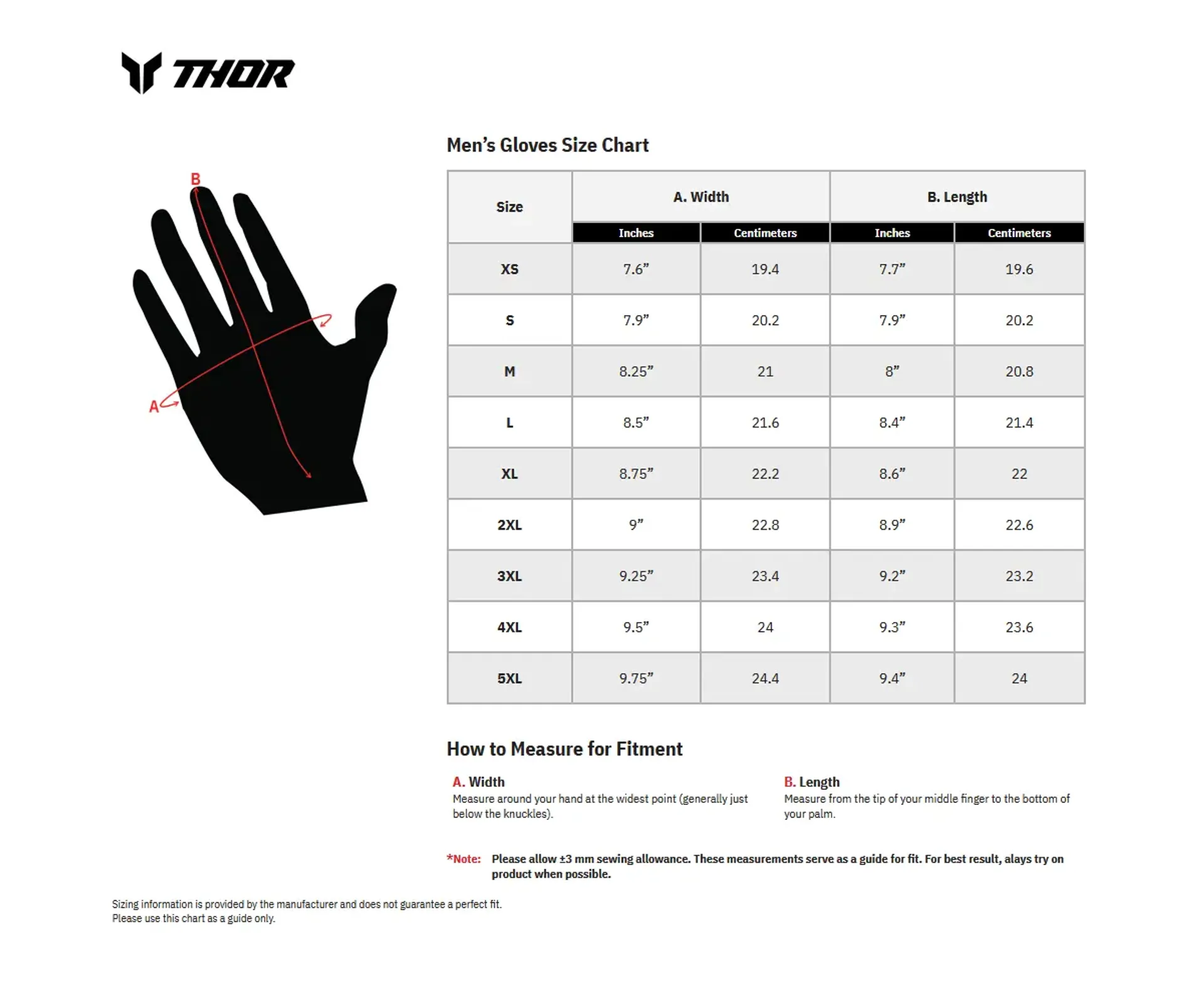 Thor Sportmode Vented Iconic Handsker - Sort - Thor