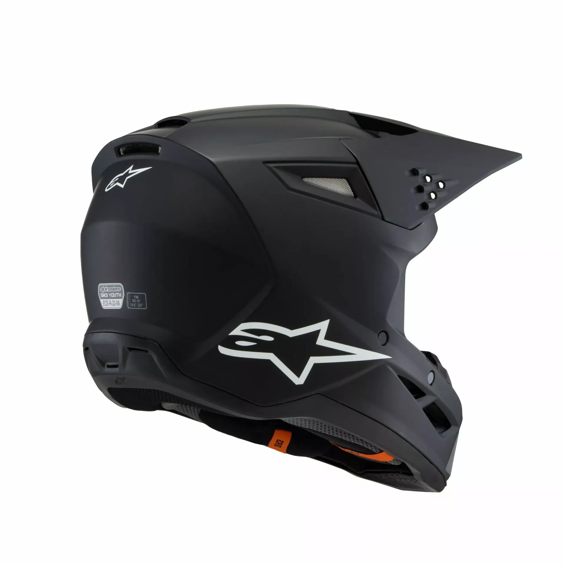 Alpinestars SM3 Børnehjelm - Solid sort - Alpinestars
