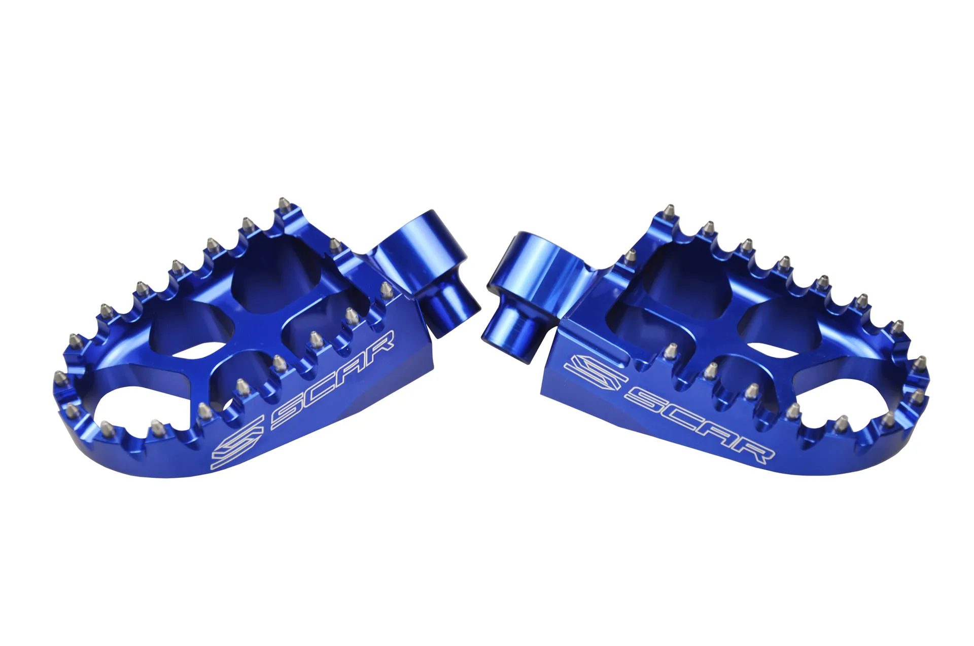 Scar Evolution Footpegs - Yamaha Blue color - Scar - Motocross Parts