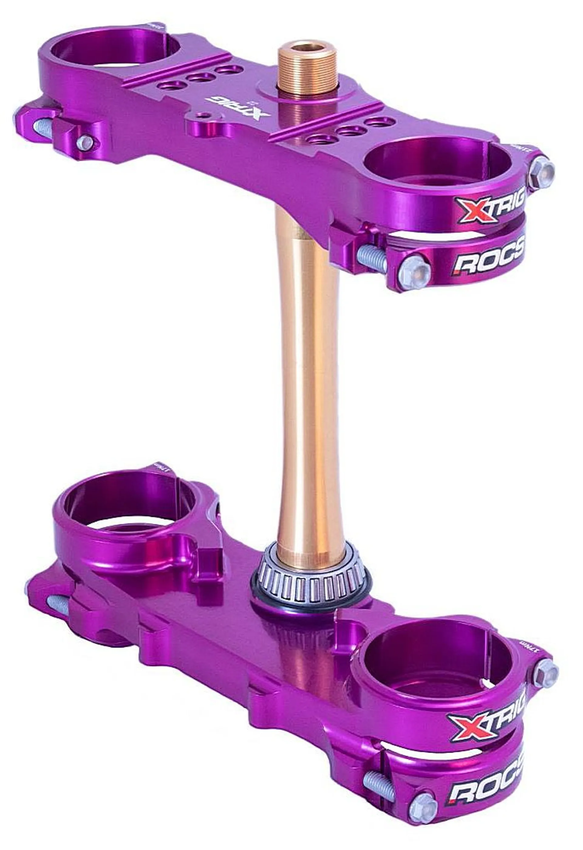 X-Trig ROCS Triple Clamp - YZ450F 23-..., YZ250F 24-... Purple - X-Trig - Motocross Parts