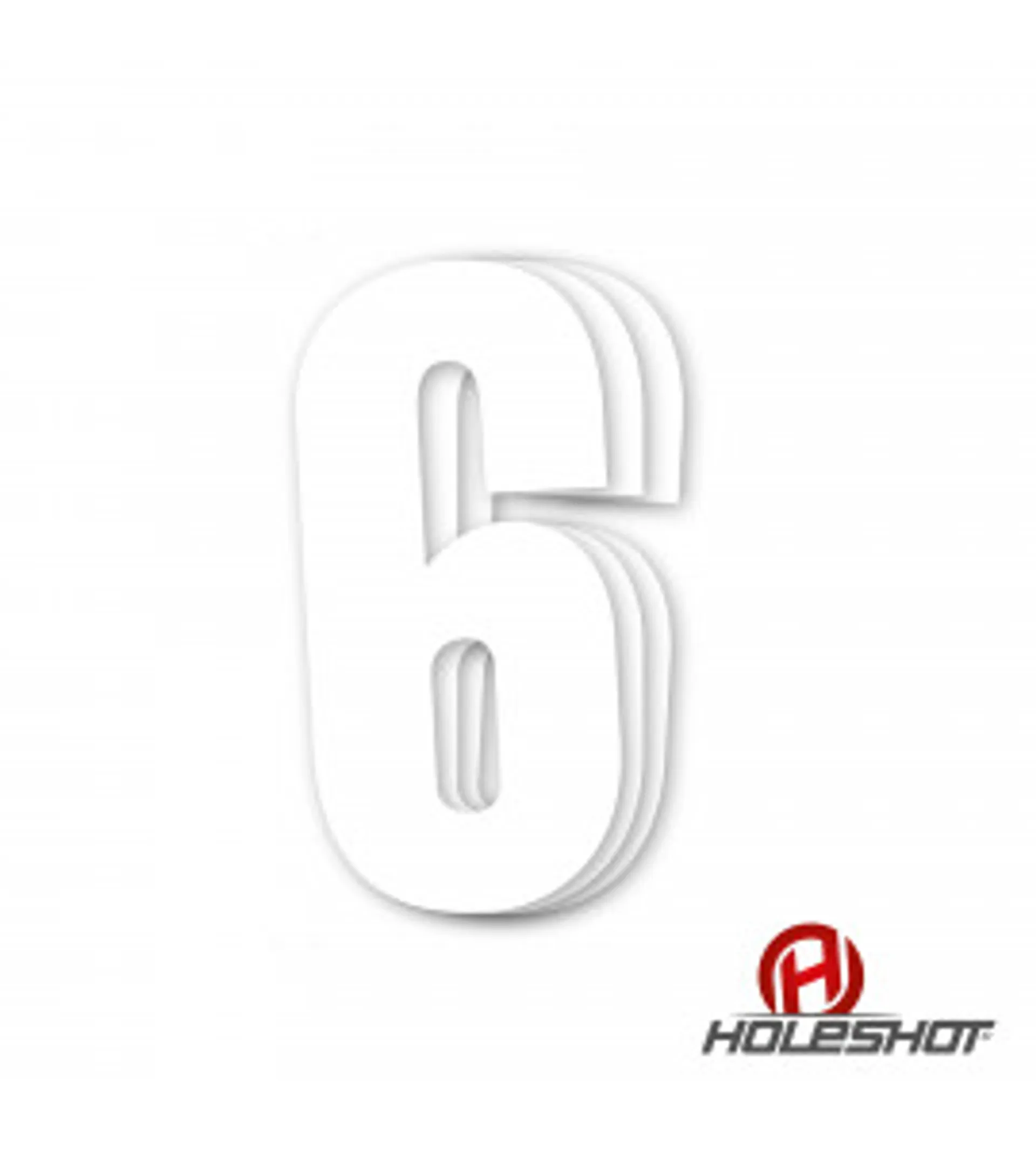 Holeshot numre, enkelte hvid - Holeshot