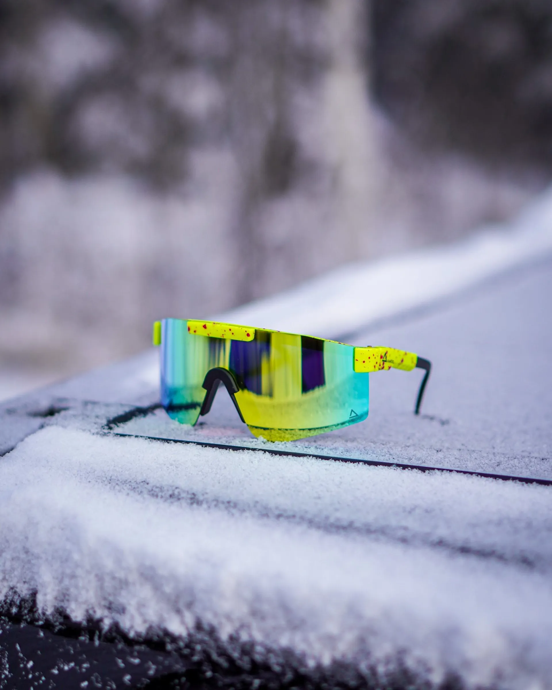 AMOQ Comet Sunglasses Yellow Splash - Orange Mirror - AMOQ - Motocross Parts