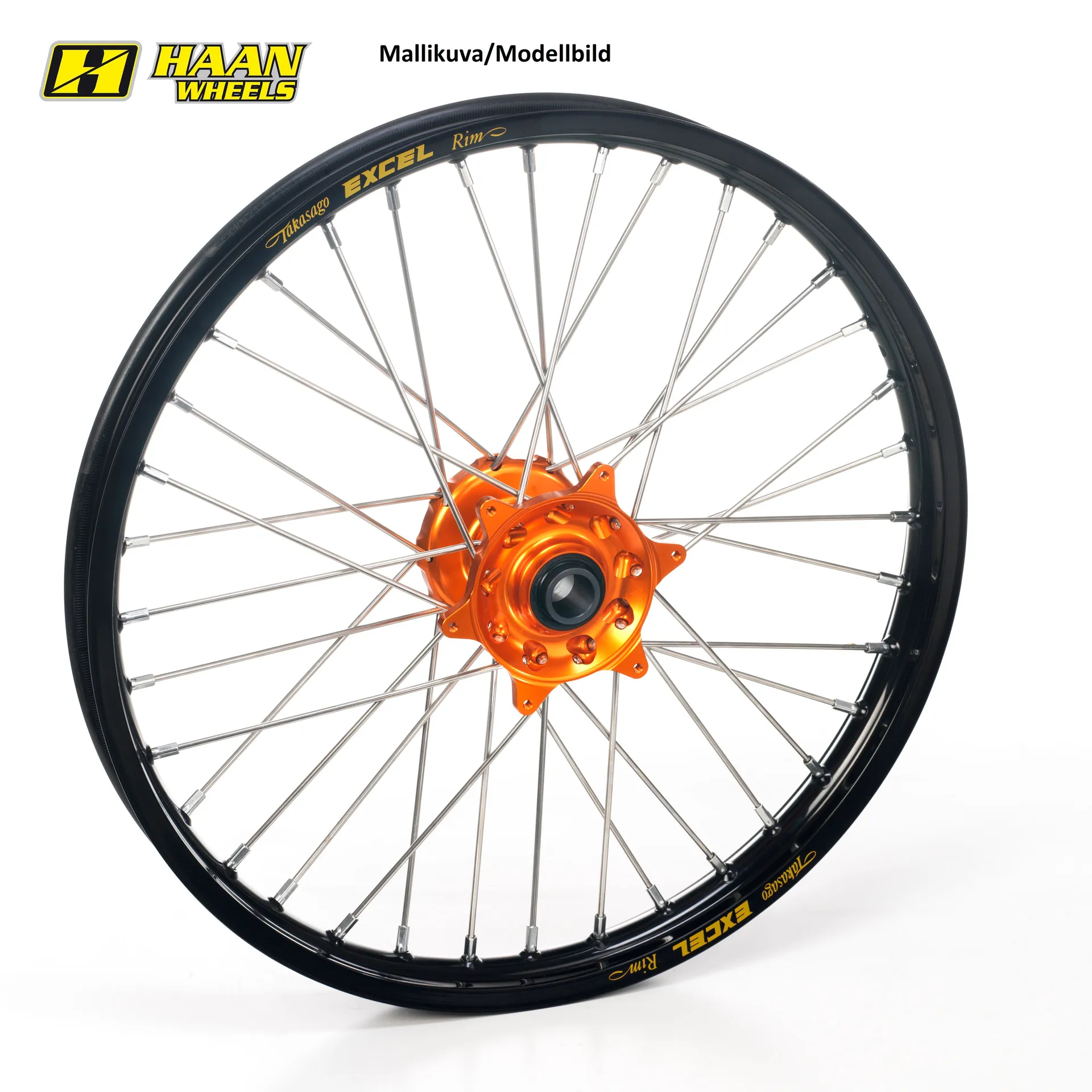 Haan-hjul SX85 12- 19-1,40 SORT FELT/ORANGE NAB - Haan Wheels - Motocross Parts