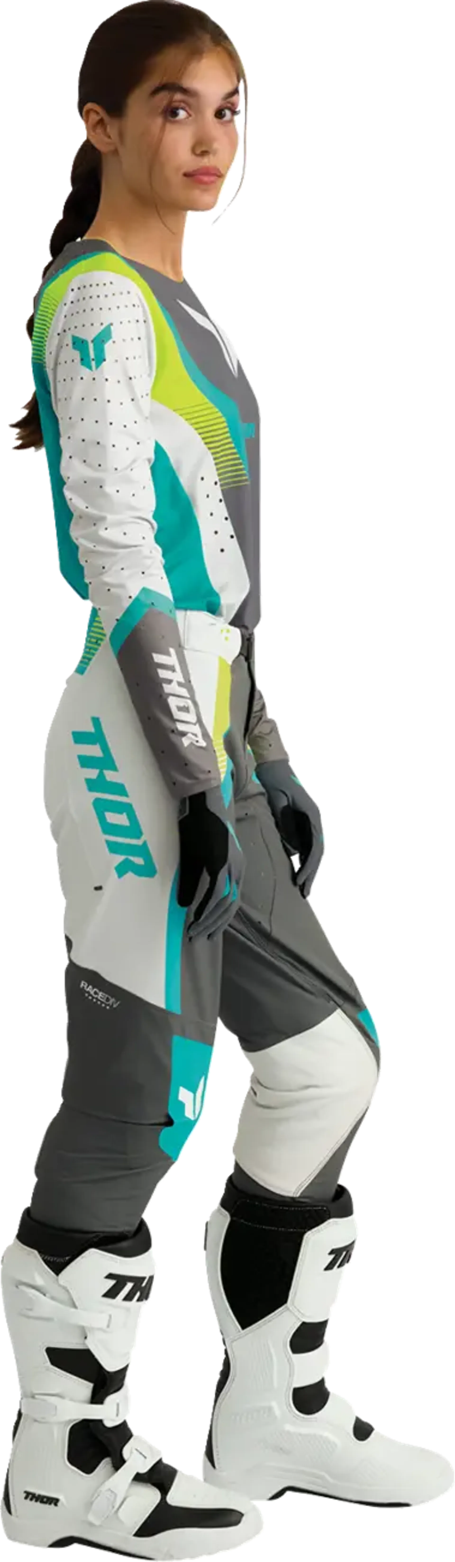 Thor Women Sportmode Glove - Iconic Gray/Aqua - Thor
