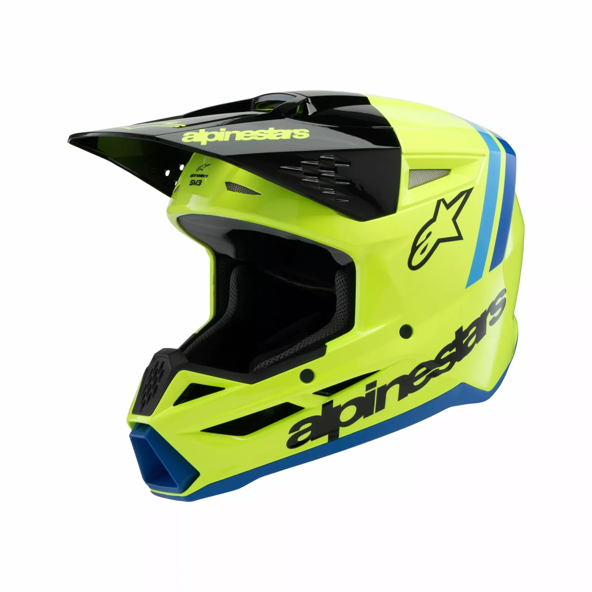 Alpinestars SM3 Børnehjelm - Radium gul/sort/blå - Alpinestars - Motocross Parts