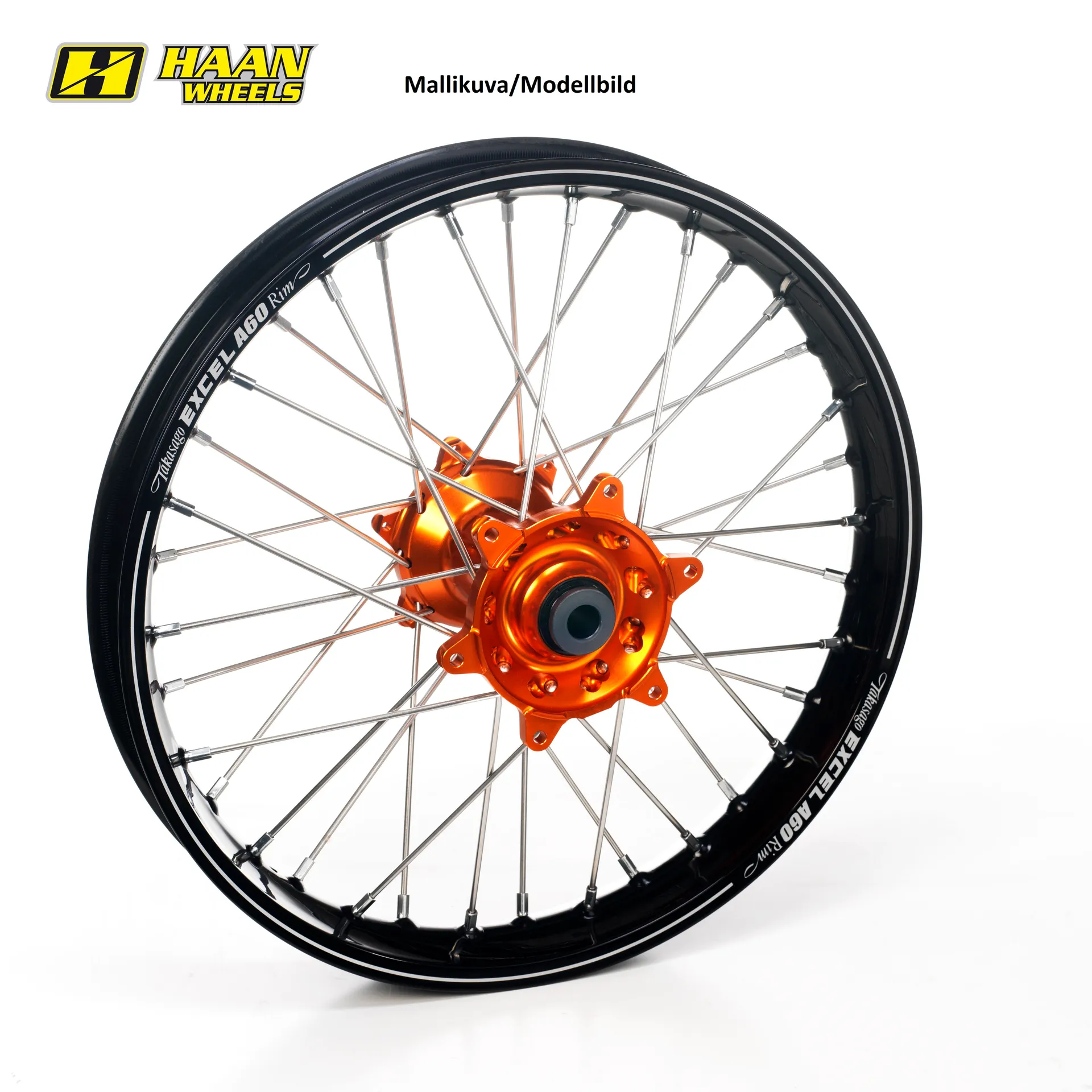 Haan hjul SX&SXF 23- 19-2,15 ORANGE HUB/A60 FELGE - Haan Wheels - Motocross Parts