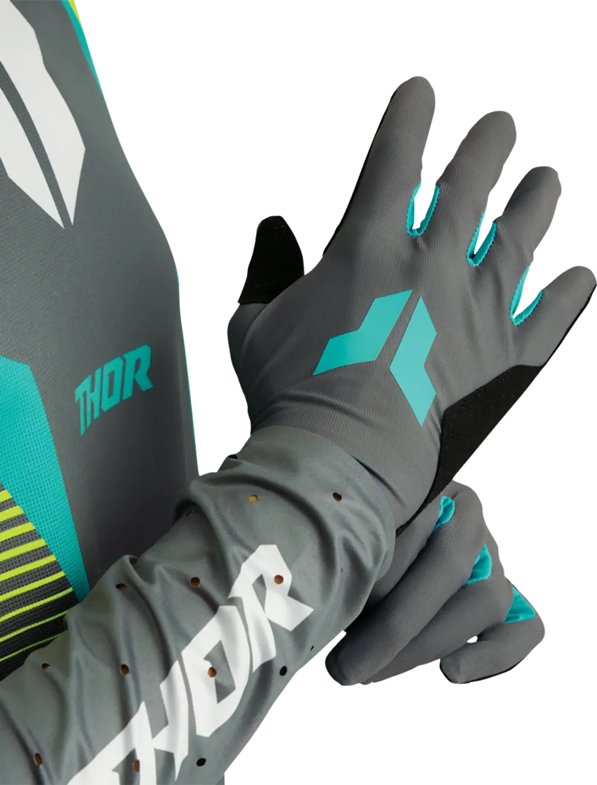 Thor Women Sportmode Glove - Iconic Gray/Aqua - Thor
