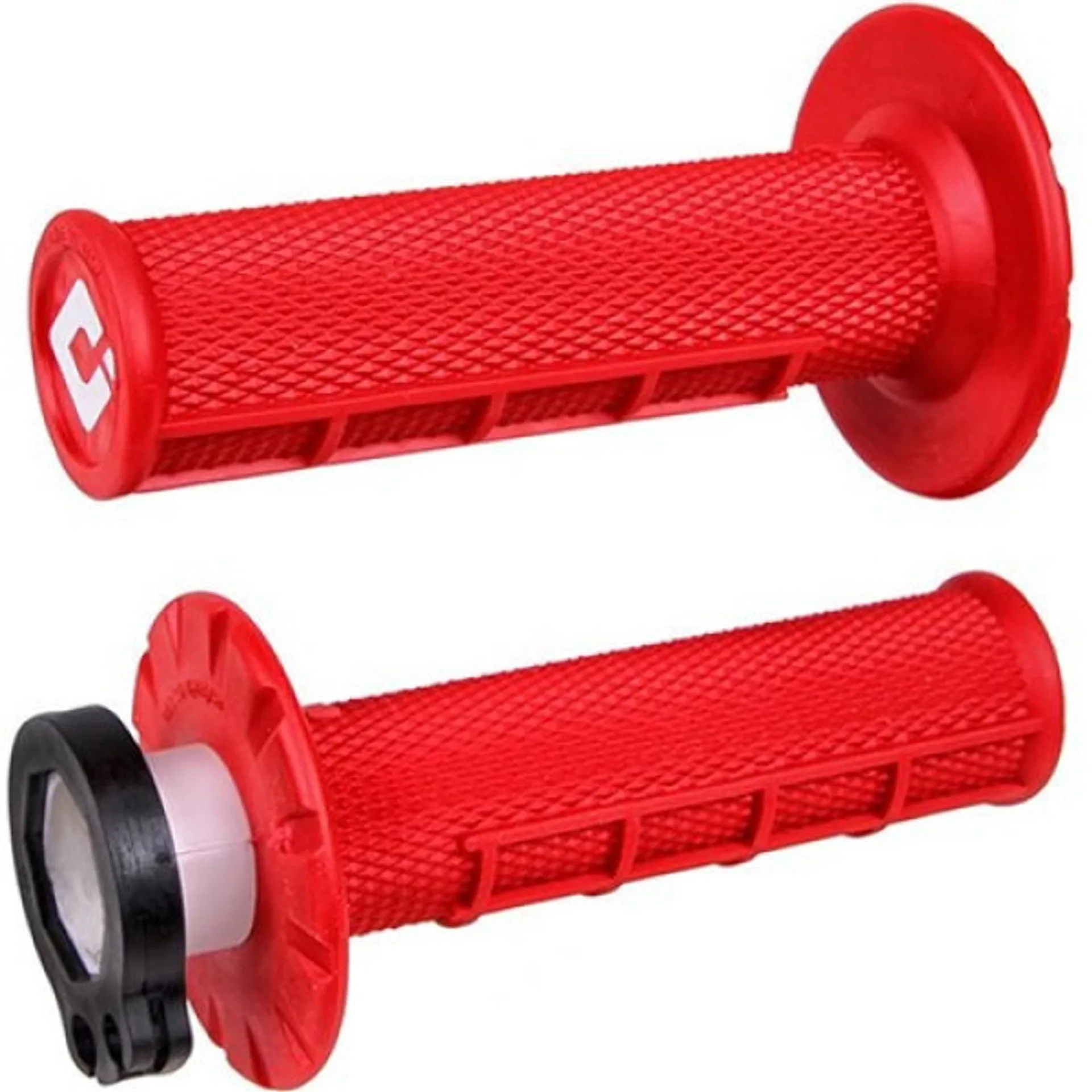 ODI Half Waffle MX Lock-On Grip Set 2 & 4 Stroke - Red - ODI - Motocross Parts