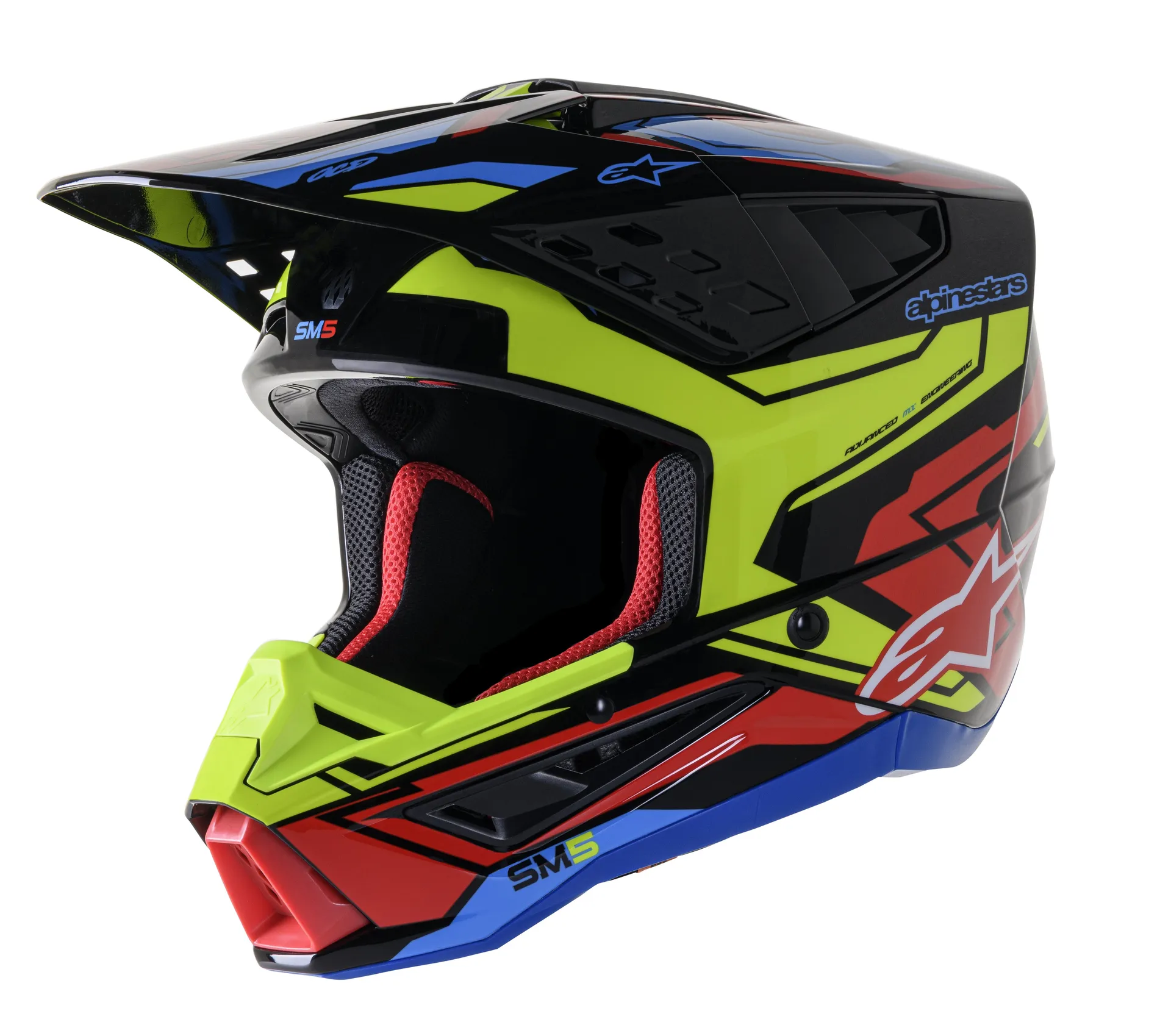 Alpinestars SM5 Hjelm - Action 2 sort/gul/rød - Alpinestars - Motocross Parts