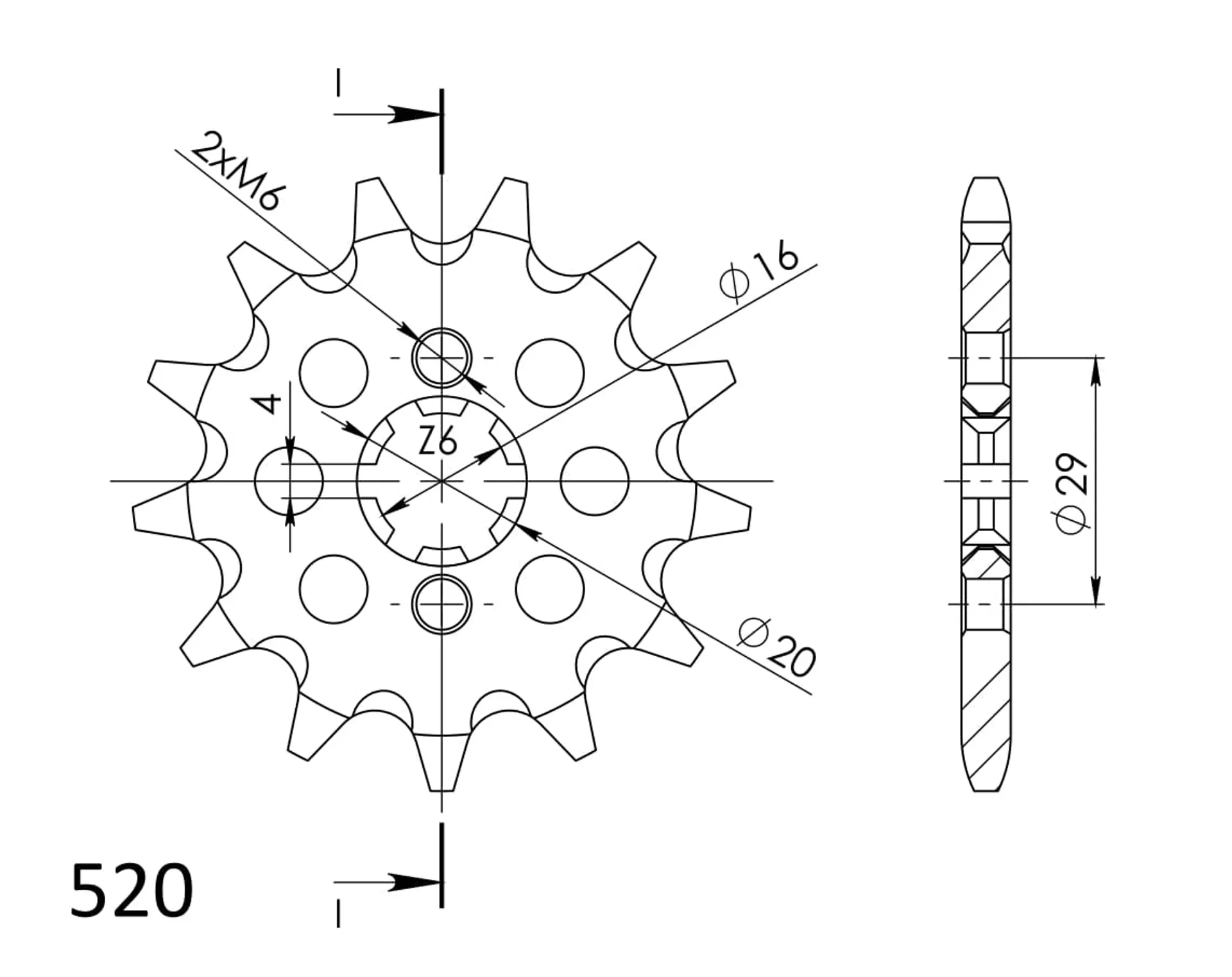 Supersprox Front sprocket 422.12 - Supersprox - Motocross Parts