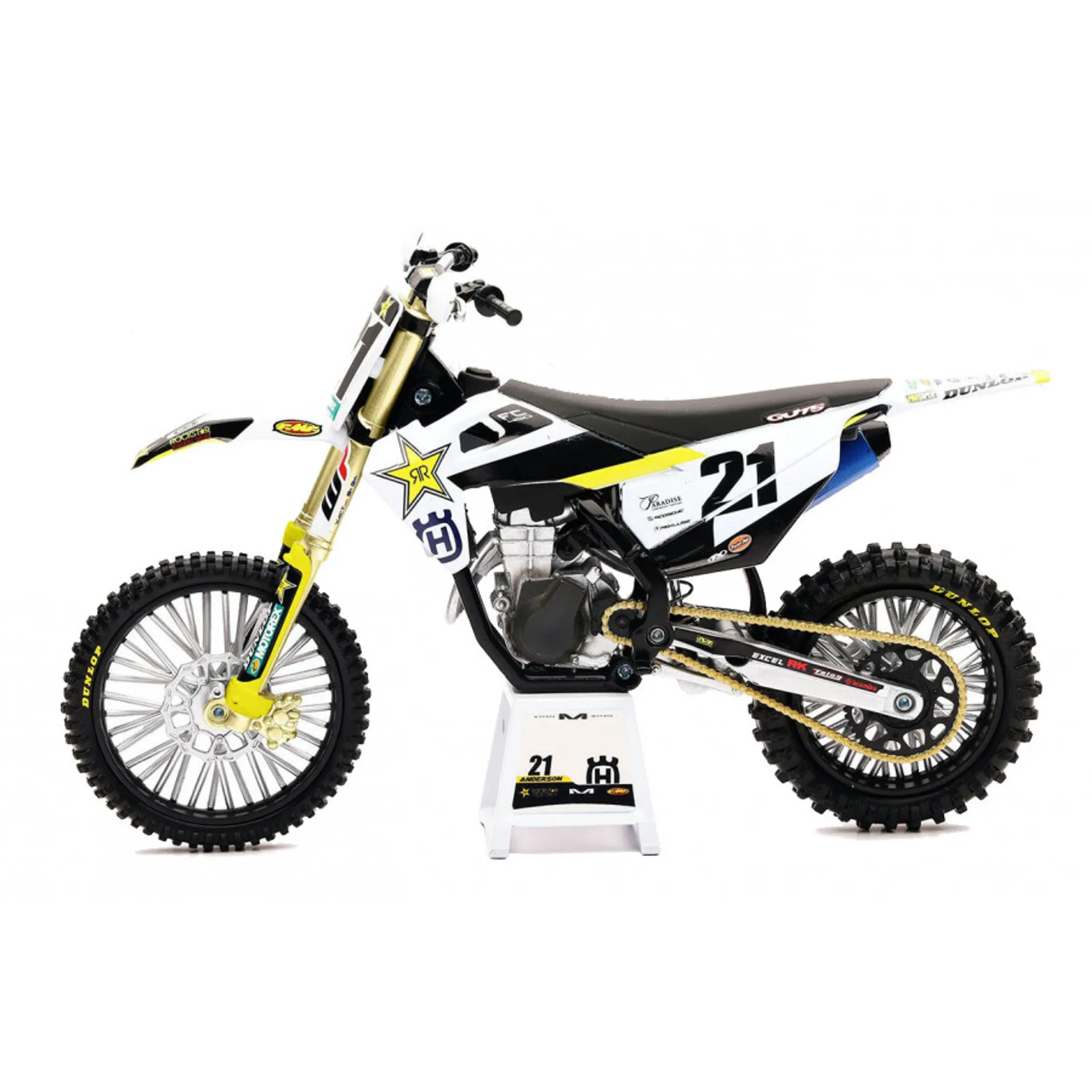 Rockstar Energy HUSQVARNA FC450 Jason Anderson 1:12 legetøjscrosser - New-Ray - Motocross Parts
