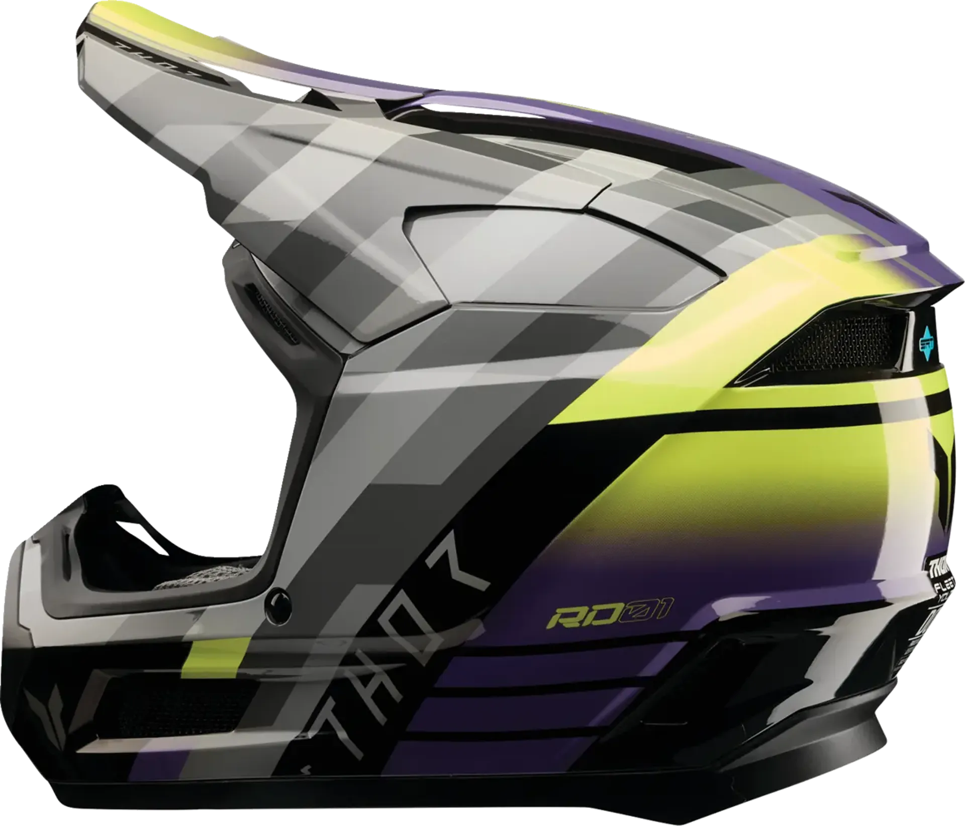 Thor Youth fleet-hjelm - camber sort/lilla - Thor