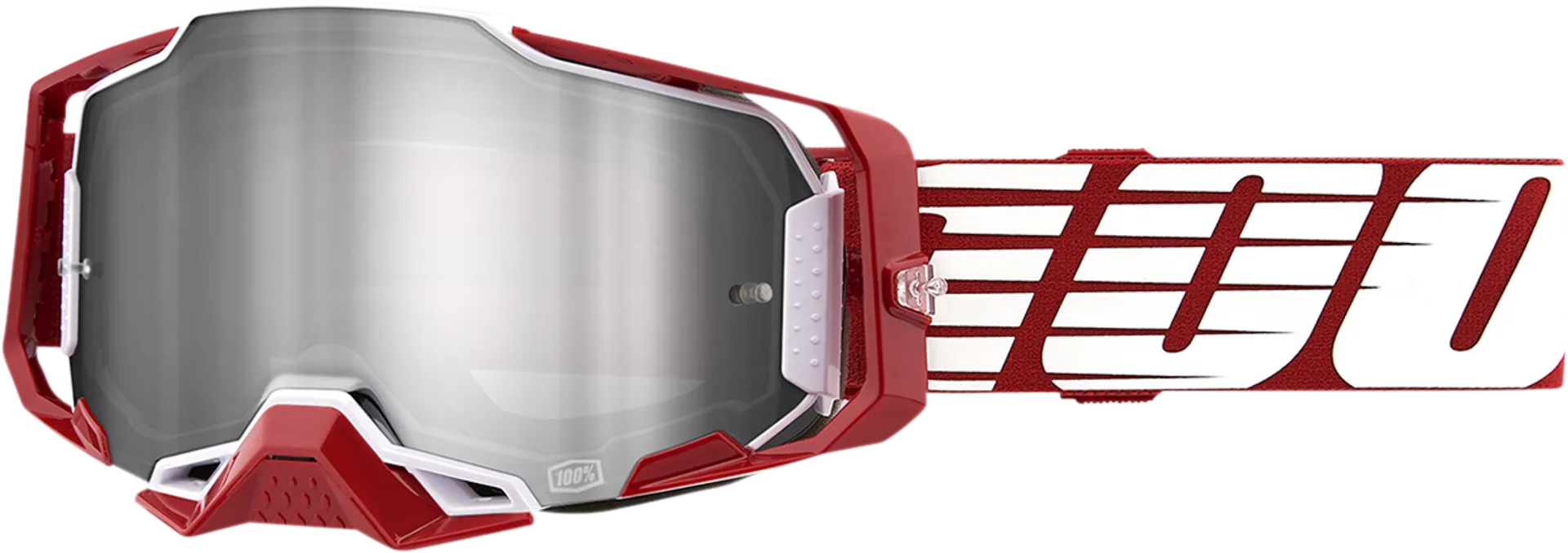 100% ARMEGA Röd / MIRROR SILVER - 100% - Motocross Parts