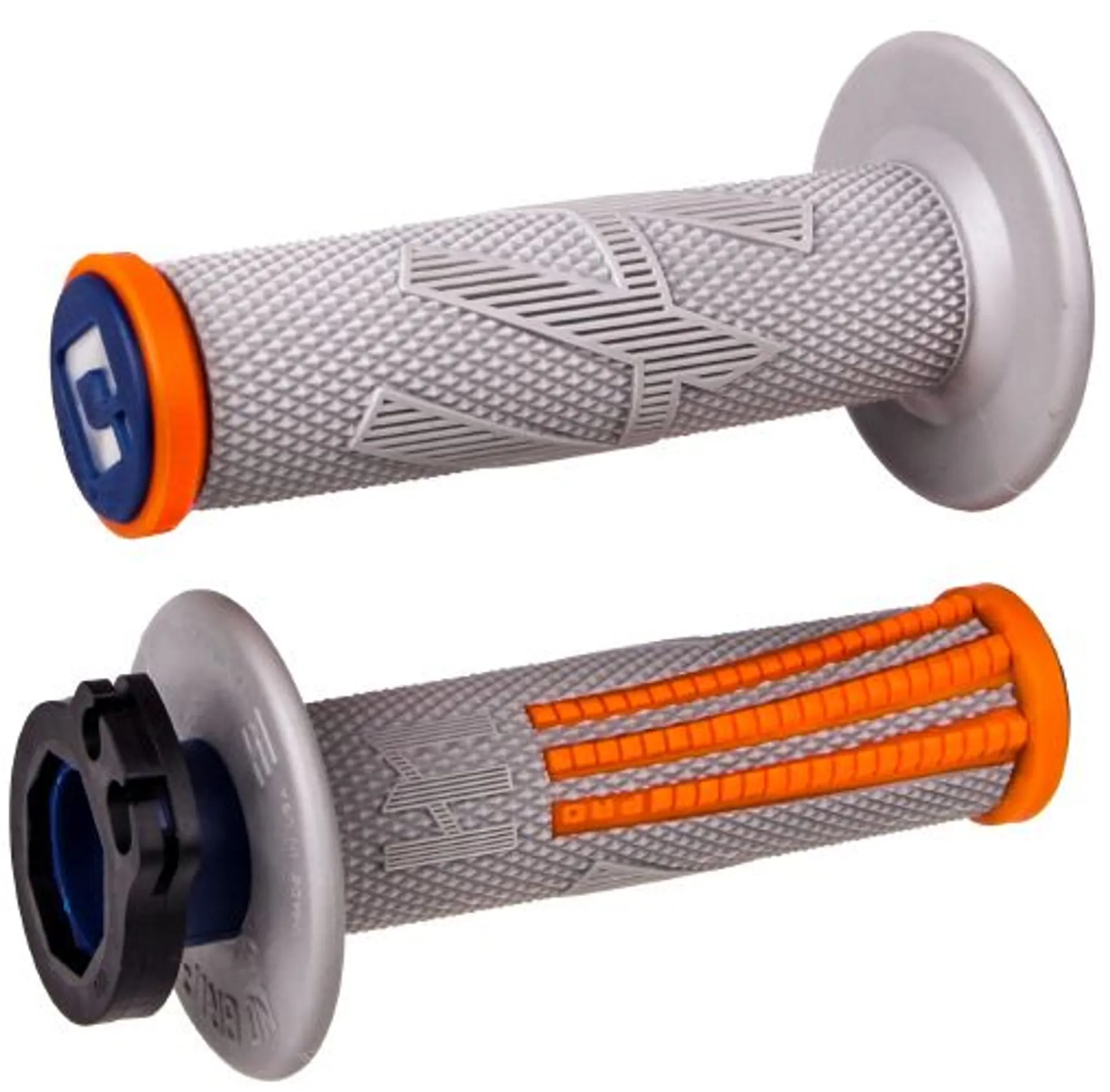 ODI Emig2 Pro V2 Lock-on-greb, 2 & 4-takts - Grå/Orange - ODI