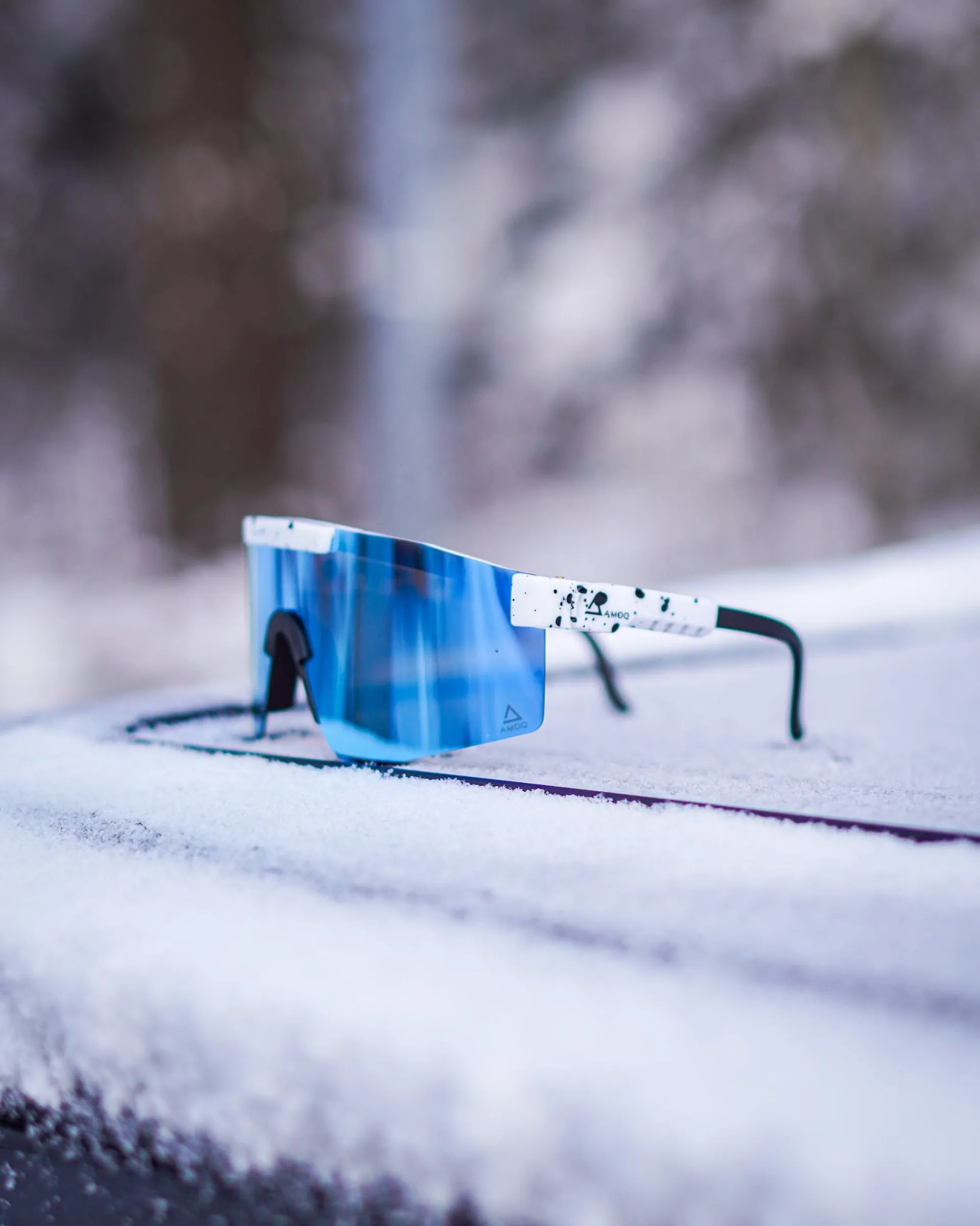 AMOQ Comet Sunglasses White Splash - Blue Mirror - AMOQ