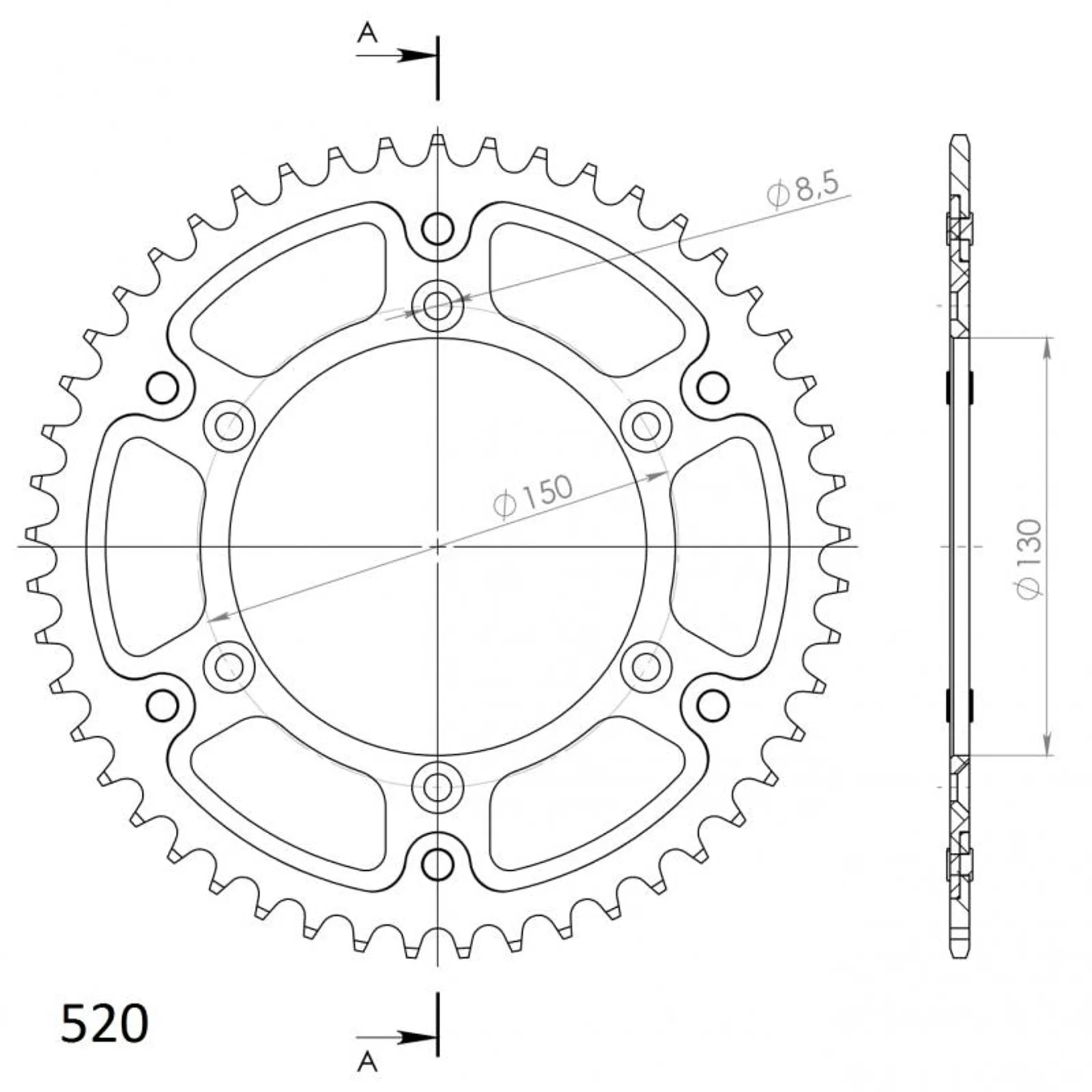 Supersprox rear wheel aluminium black - YZF / YZ - Supersprox