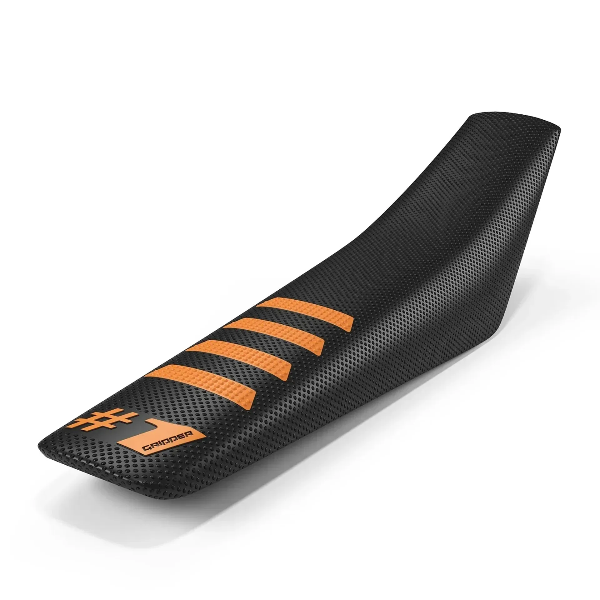 ONEGRIPPER Seat Cover - RIBBED - Black/Orange - OneGripper - Motocross Parts