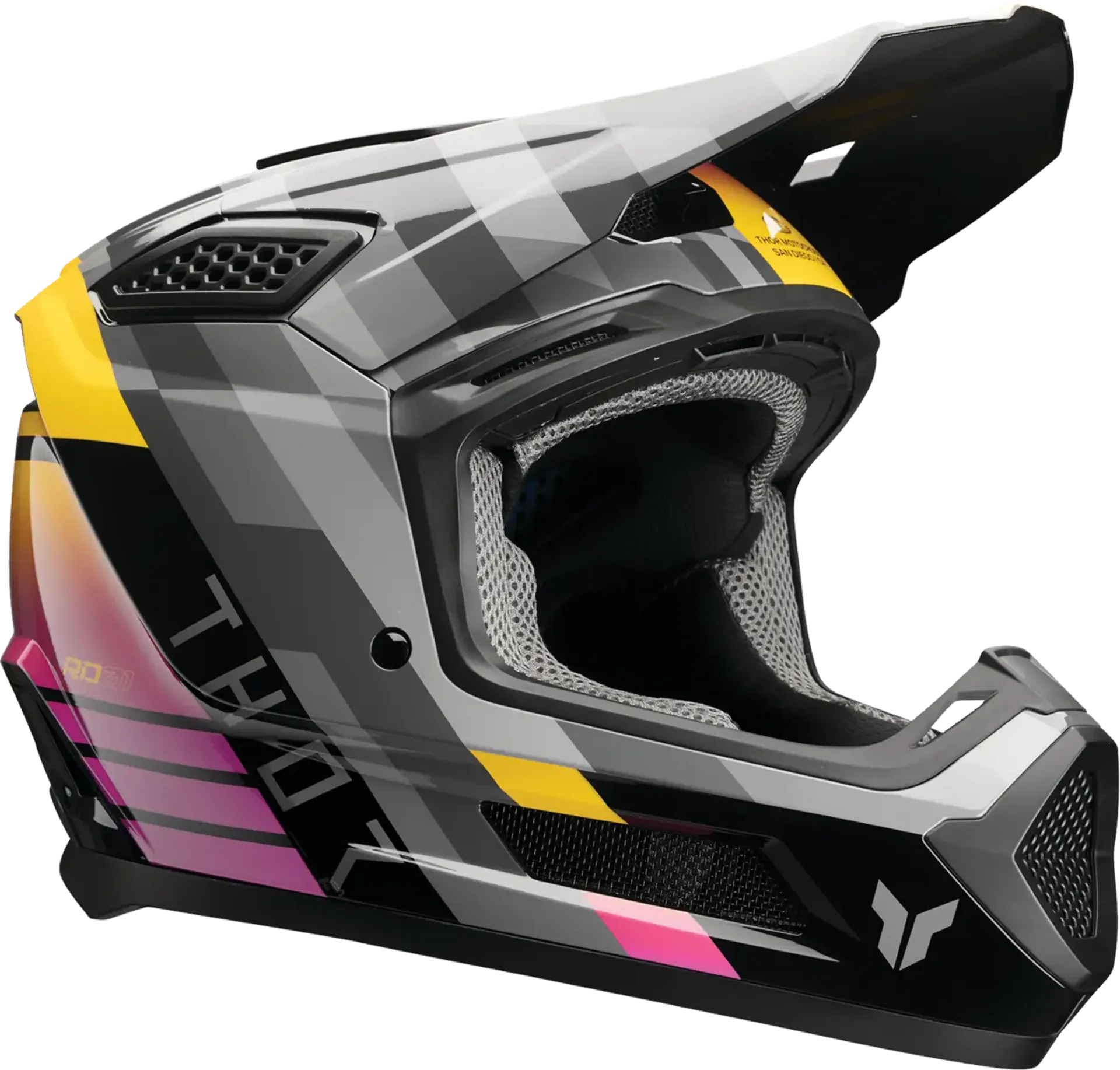 Thor fleet-hjelm - camber sort/magenta - Thor - Motocross Parts