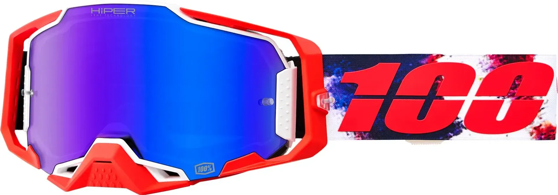 100% Armega Goggle Hiper Morpho - Mirror blue - 100% - Motocross Parts