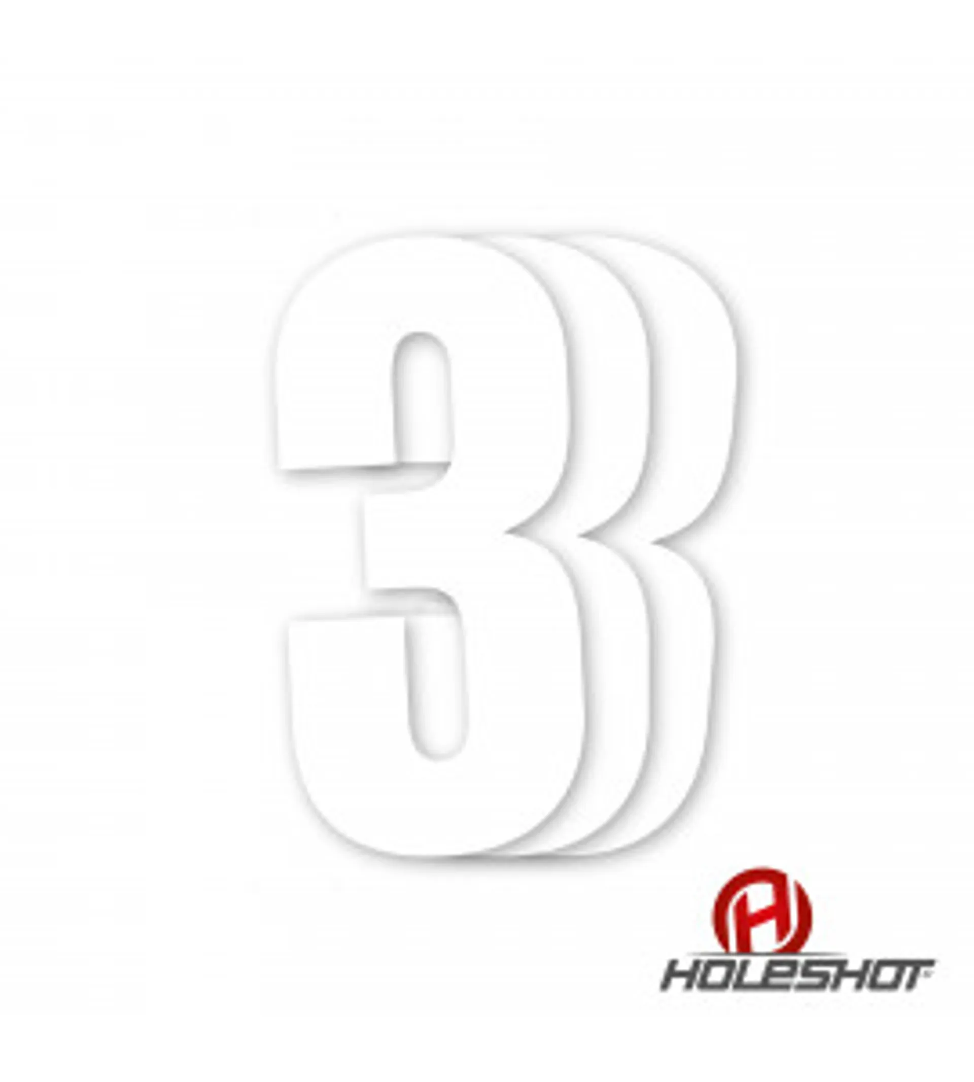 Holeshot numre, enkelte hvid - Holeshot