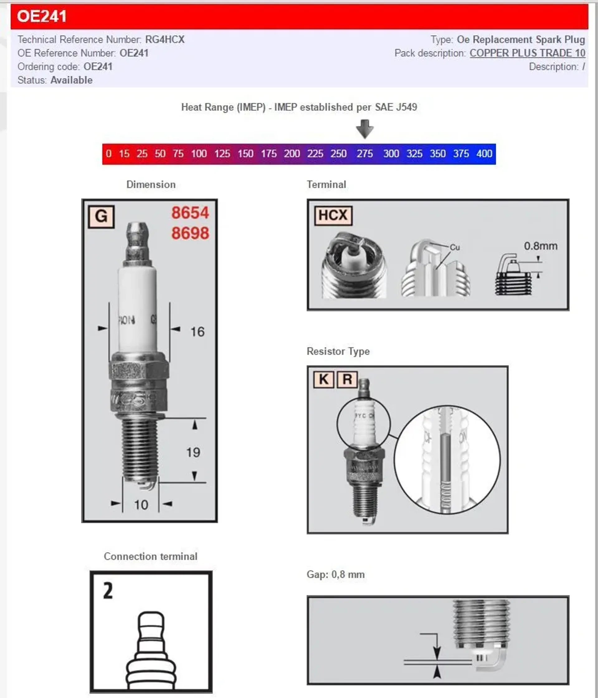 Champion Spark Plug RG8YC - Champion