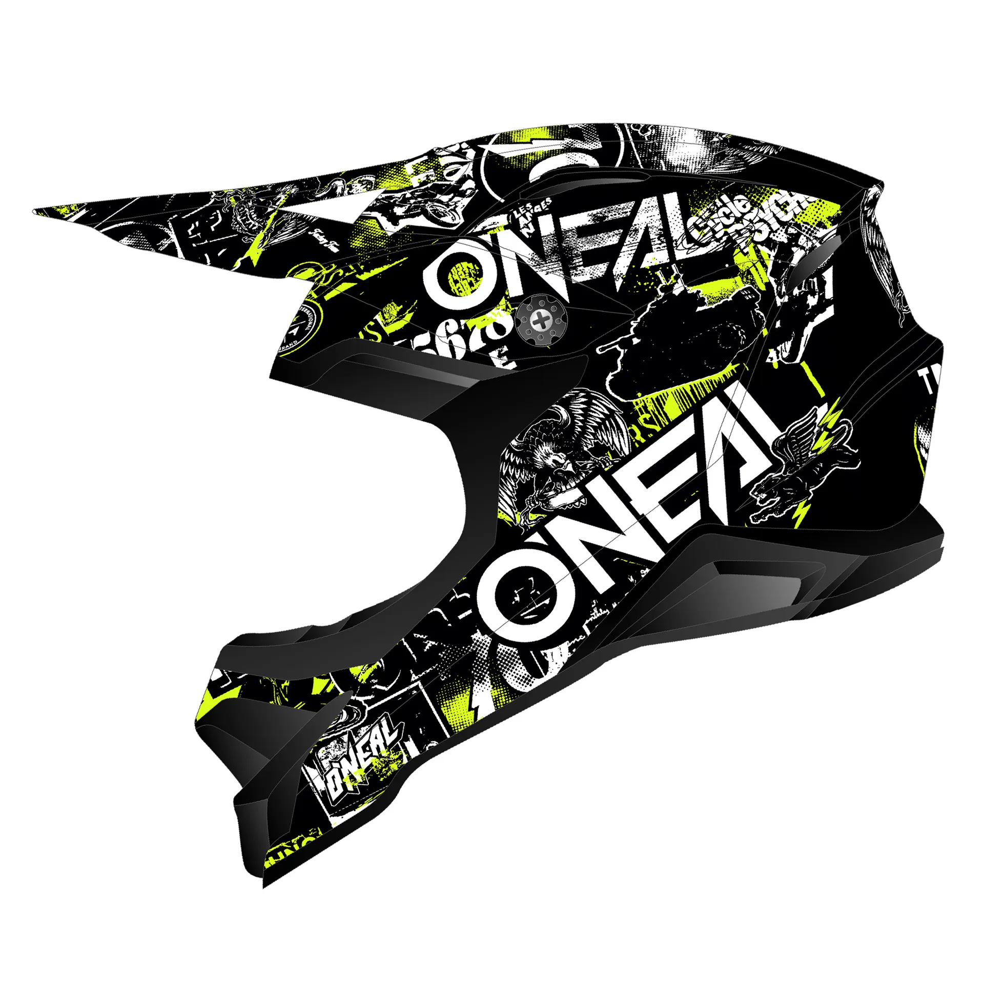 ONeal Hjälm 2-serie Junior Attack Svart/Gul Fluo - O'Neal - Motocross Parts