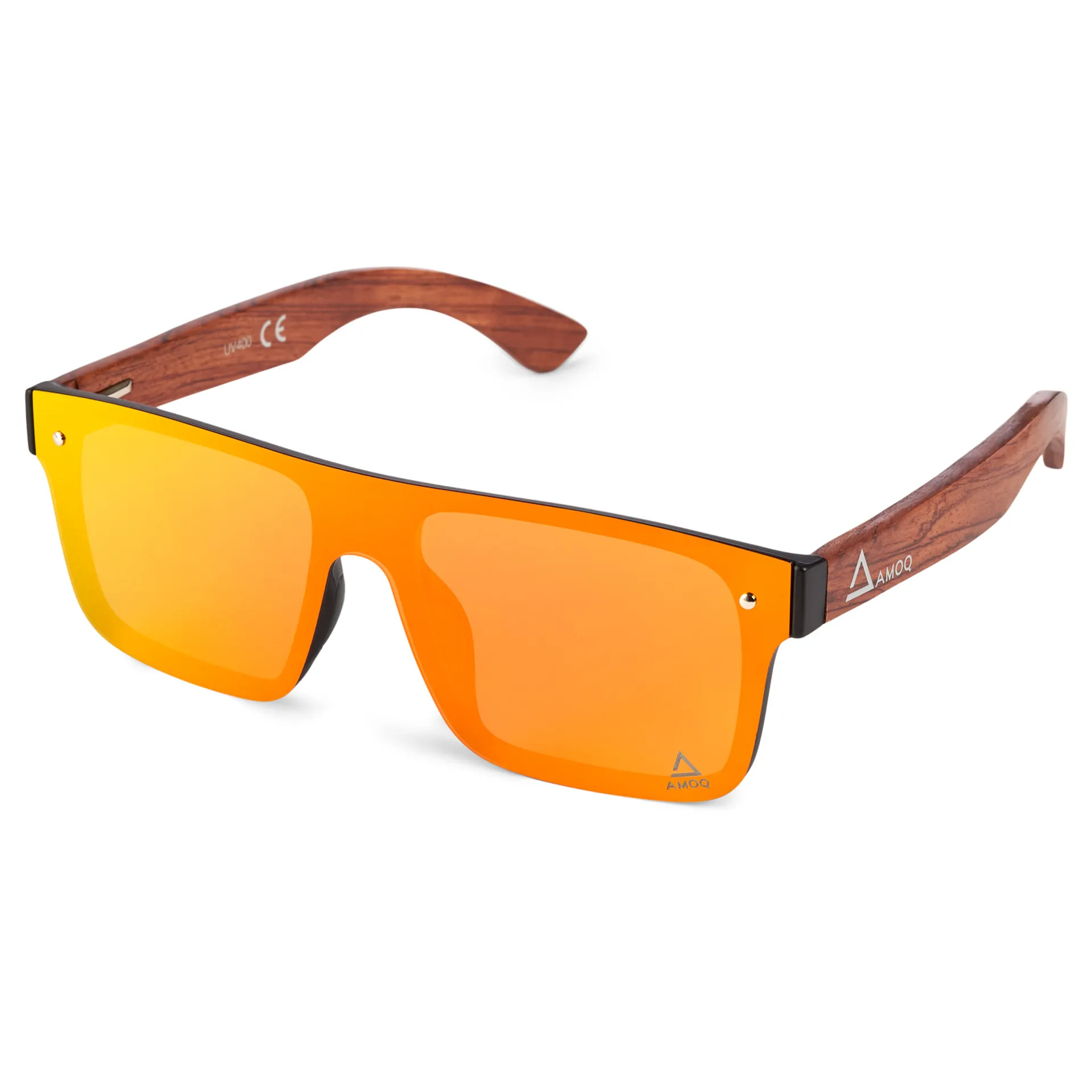 AMOQ Burst solbriller PLRZD Wood-Red spejlglas - AMOQ - Motocross Parts