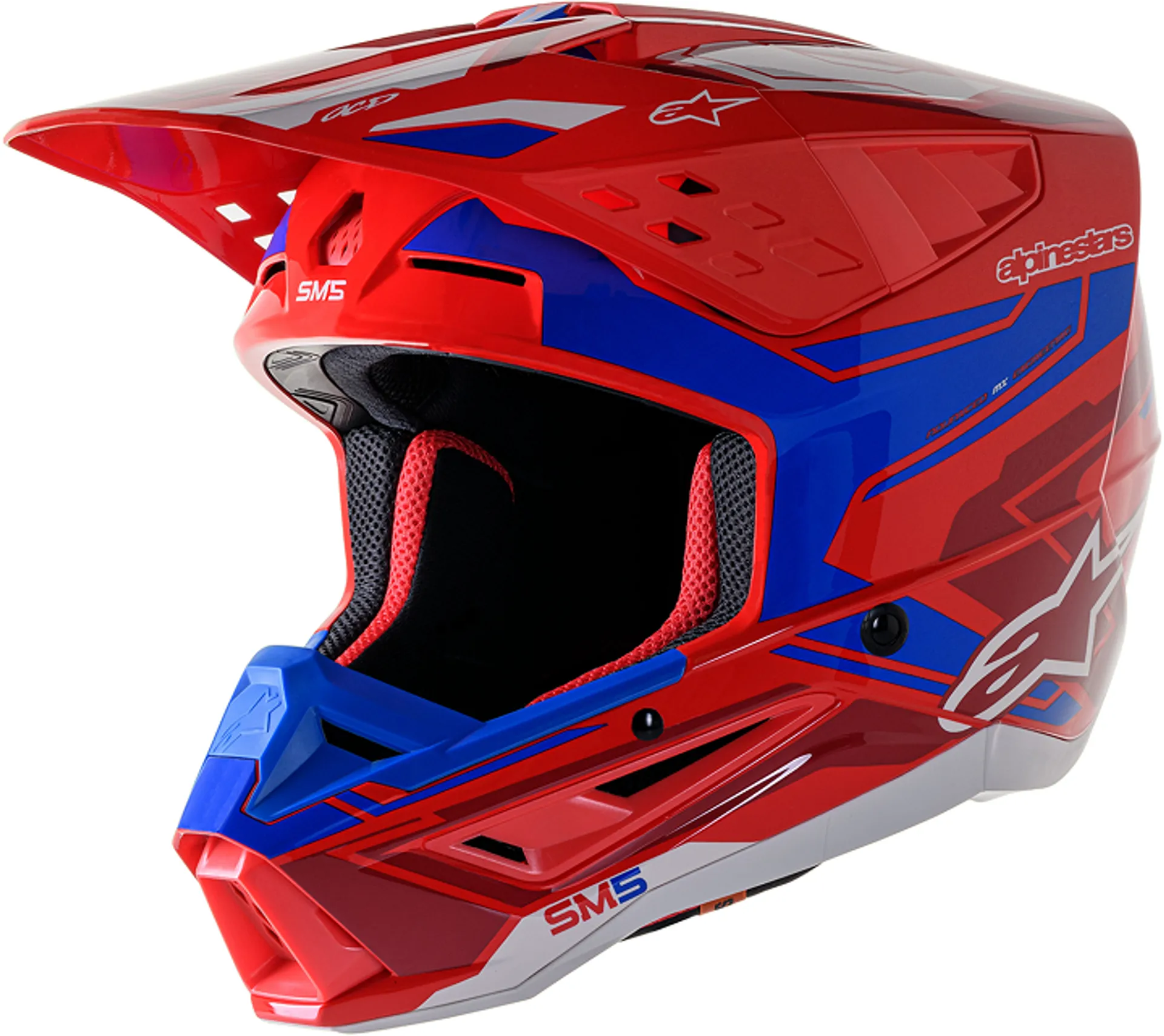 Alpinestars SM5 Hjelm - Action 2 rød/blå - Alpinestars - Motocross Parts