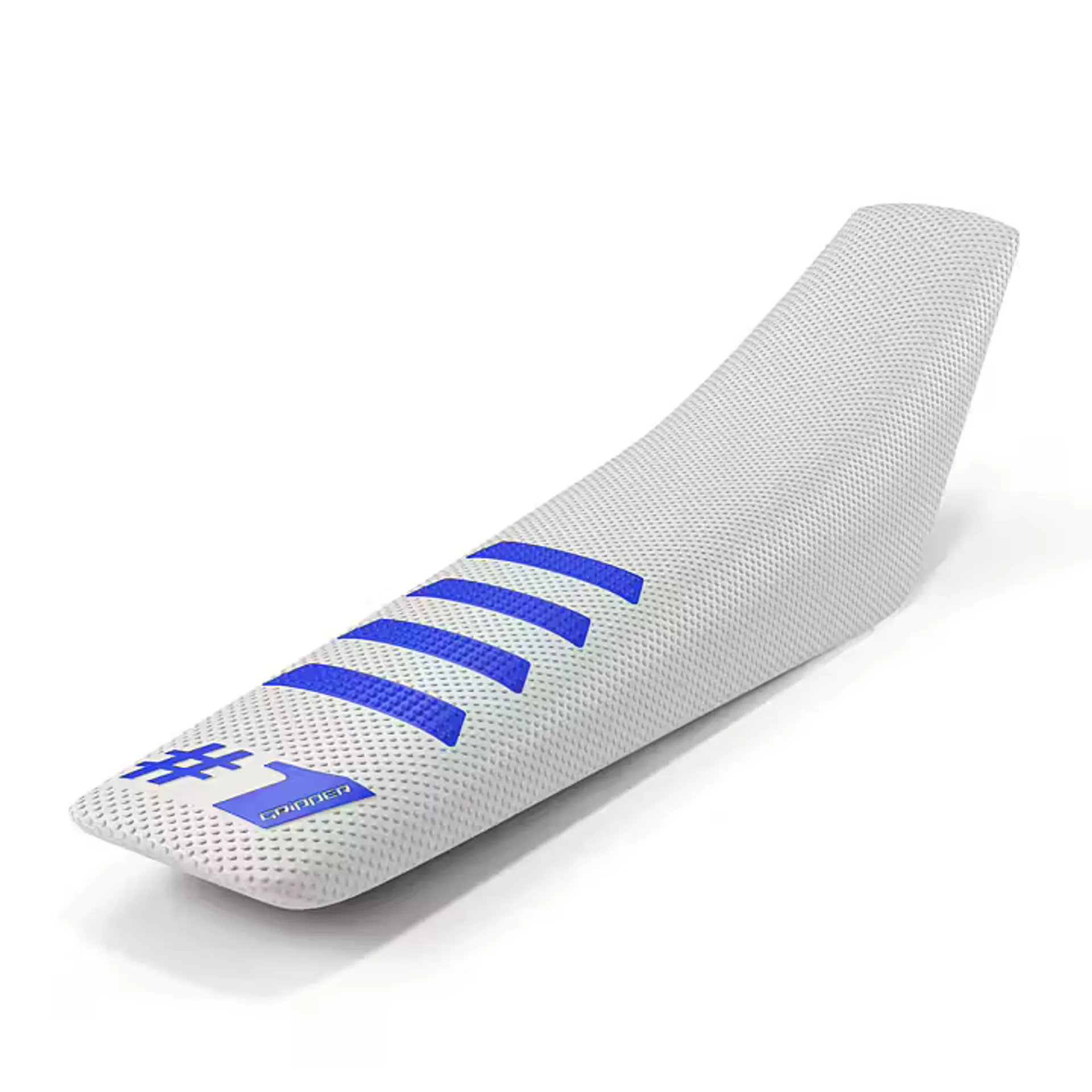 ONEGRIPPER Sædebetræk – RIBBET – Hvid/Blå - OneGripper - Motocross Parts