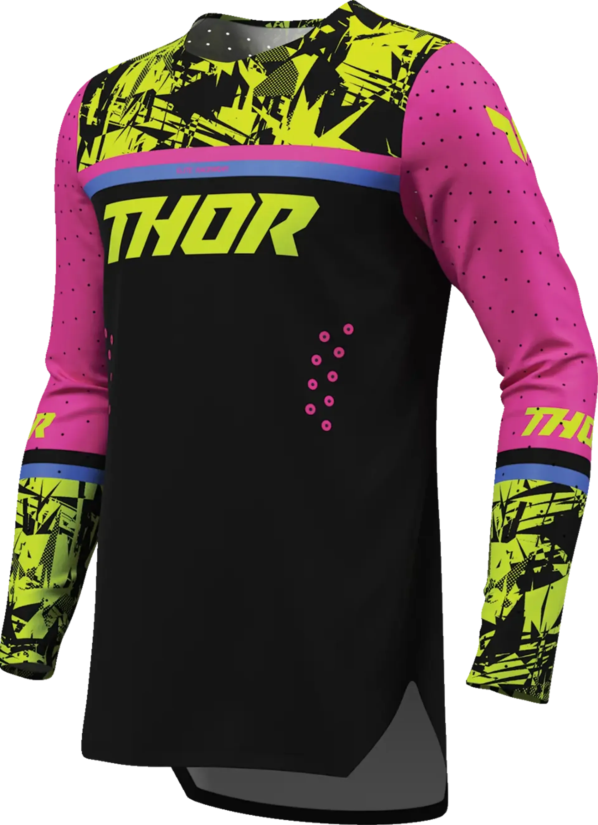 Thor Youth Sportmode Jersey - Punk'd Black/Fuchsia - Thor