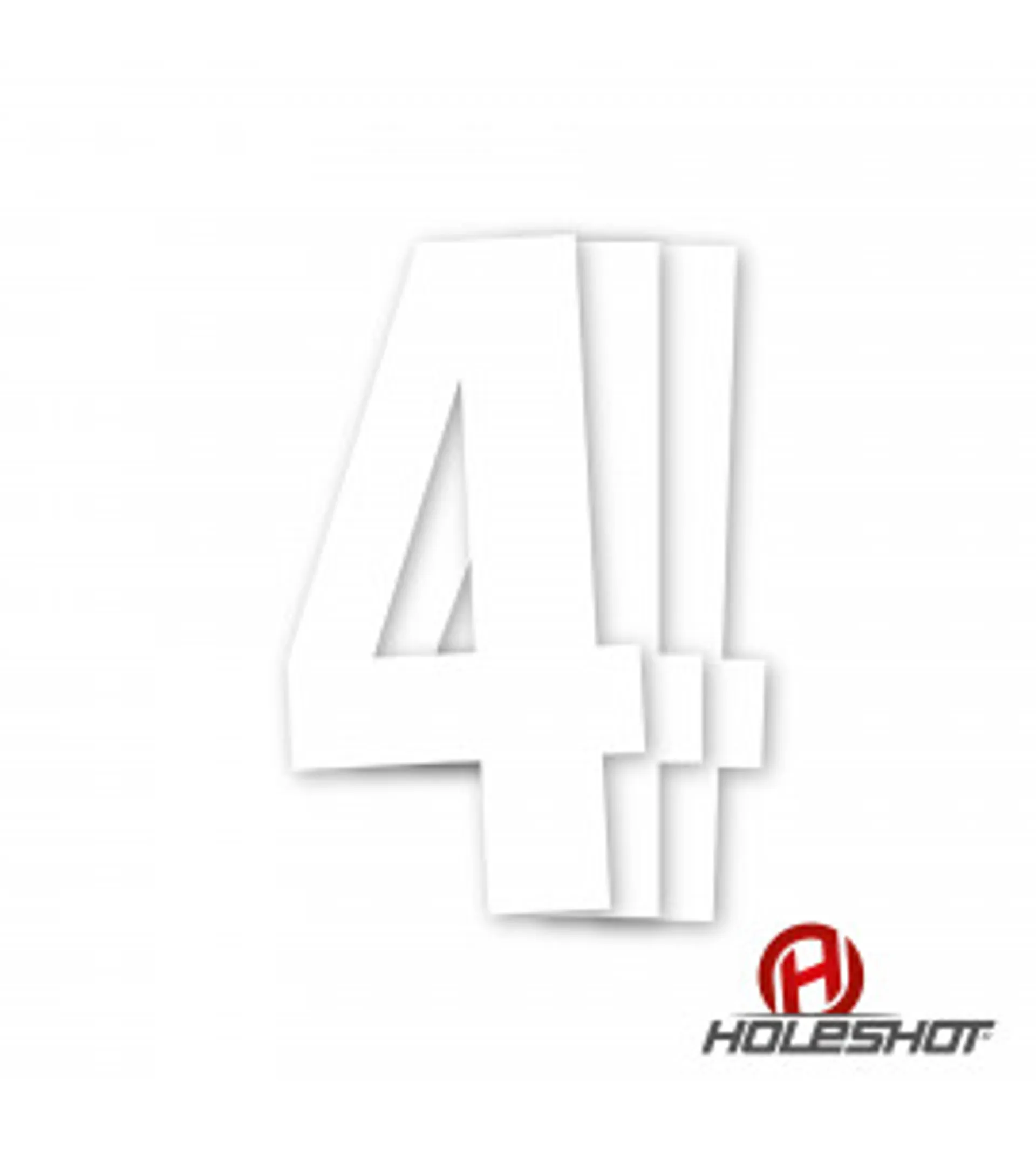 Holeshot numre, enkelte hvid - Holeshot