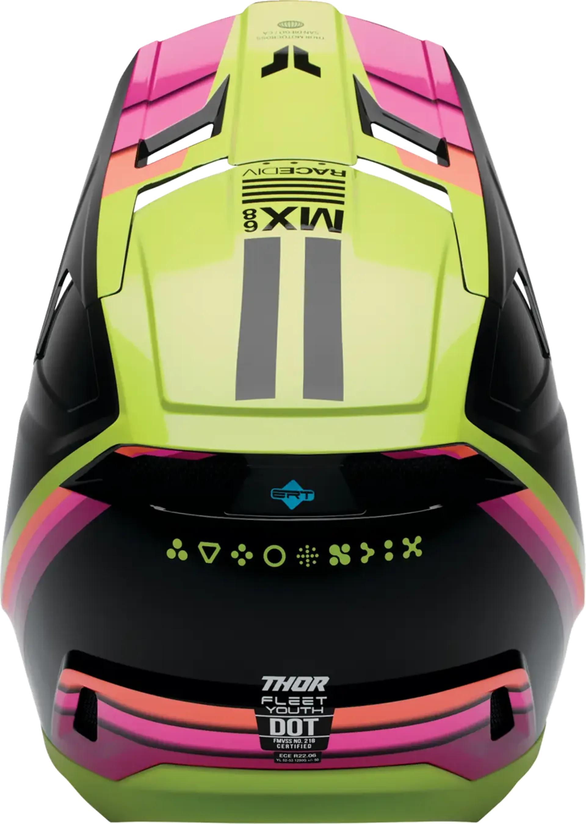 Thor Youth Fleet-hjelm - Defy Black/Acid - Thor