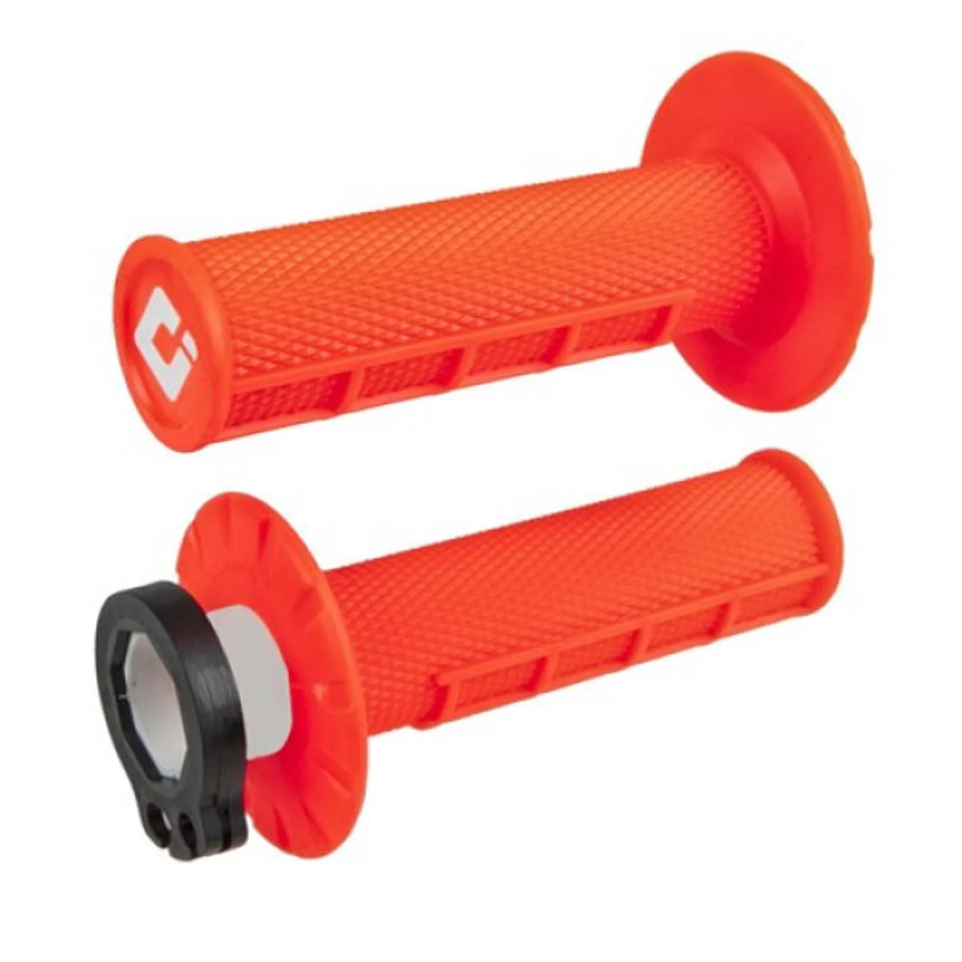 ODI Half Waffle MX Lock-On Grip Set 2 & 4 Stroke - Orange - ODI - Motocross Parts