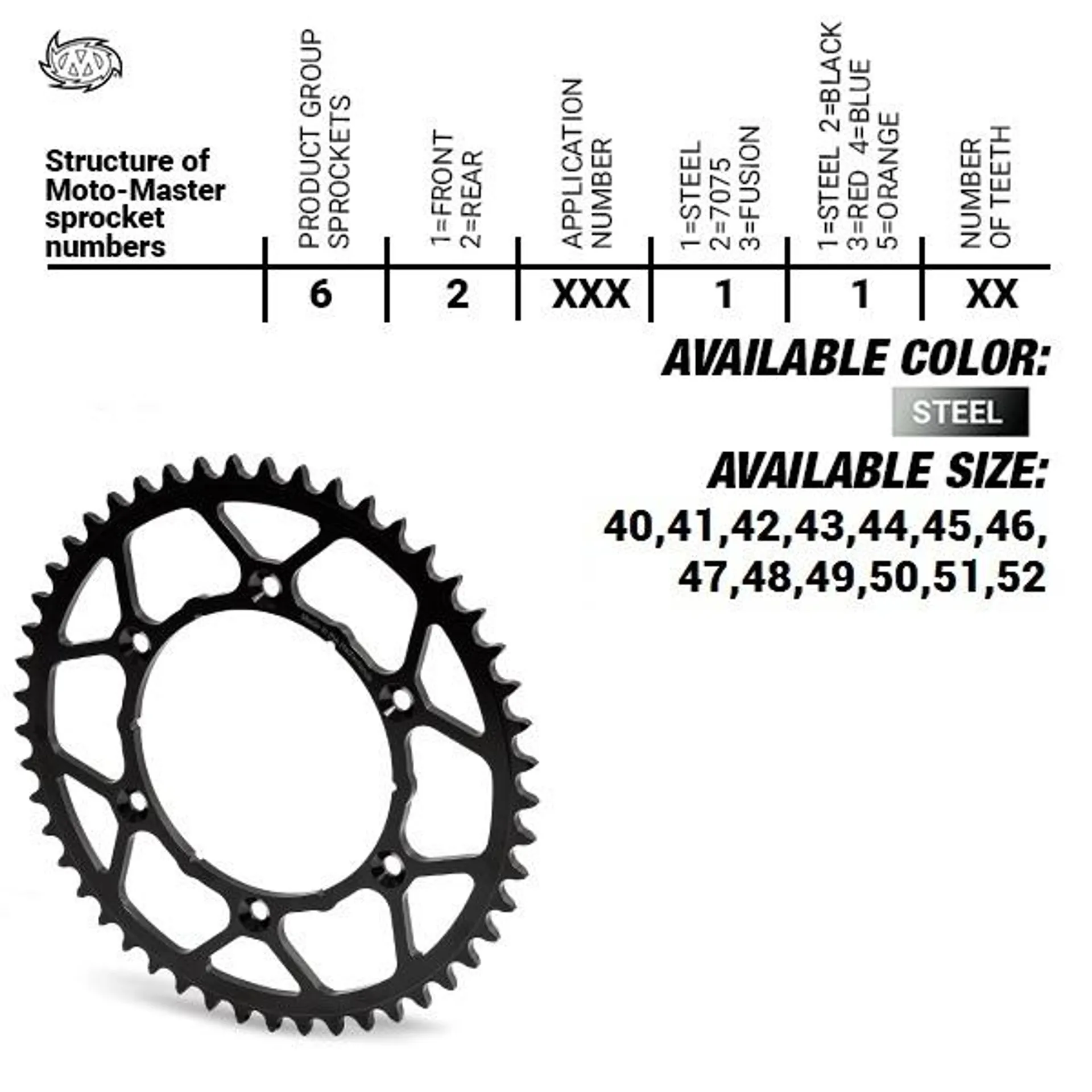 Moto-Master rear sprocket Ultralight 50T KXF - Moto-Master - Motocross Parts