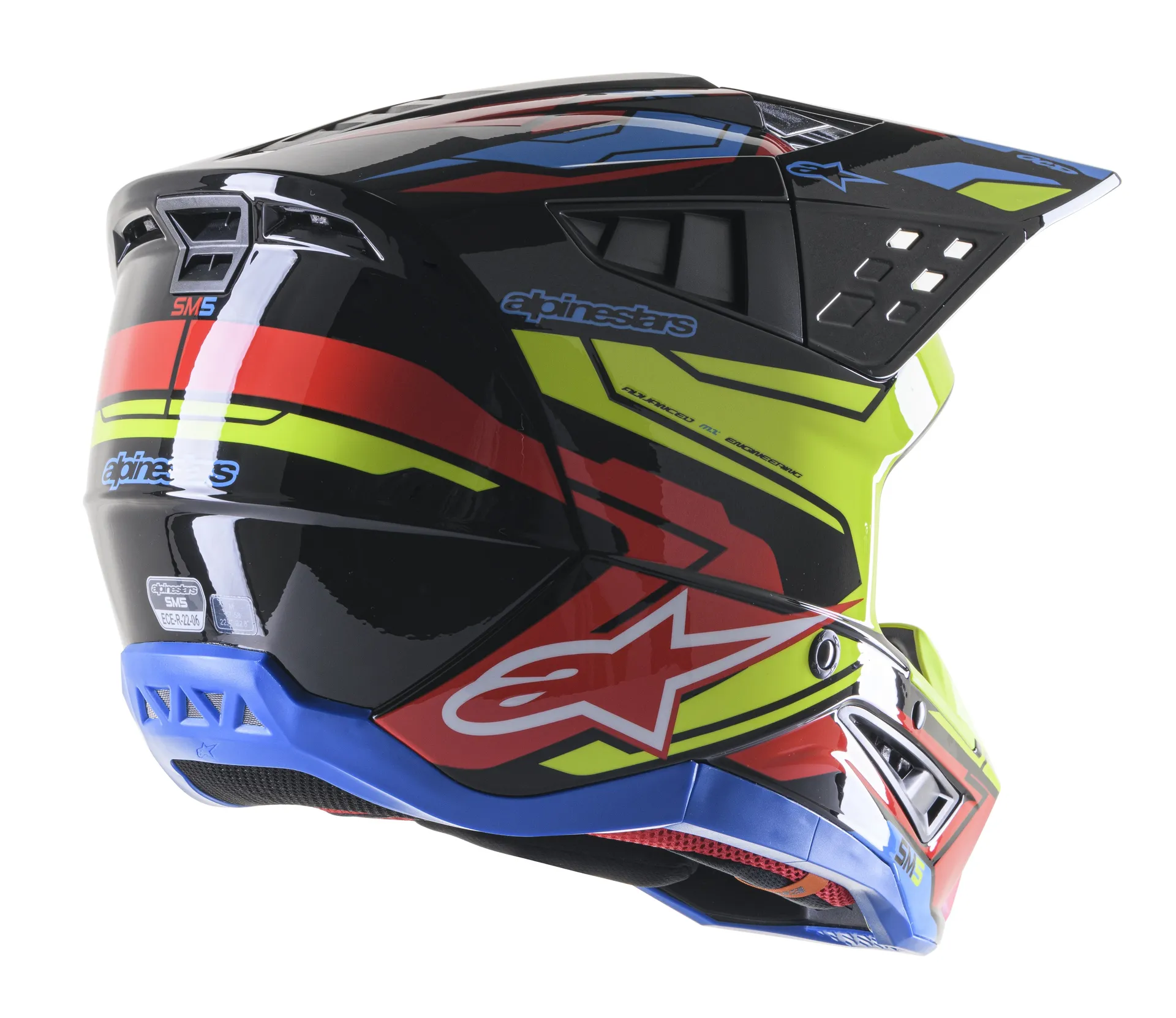 Alpinestars SM5 Hjelm - Action 2 sort/gul/rød - Alpinestars