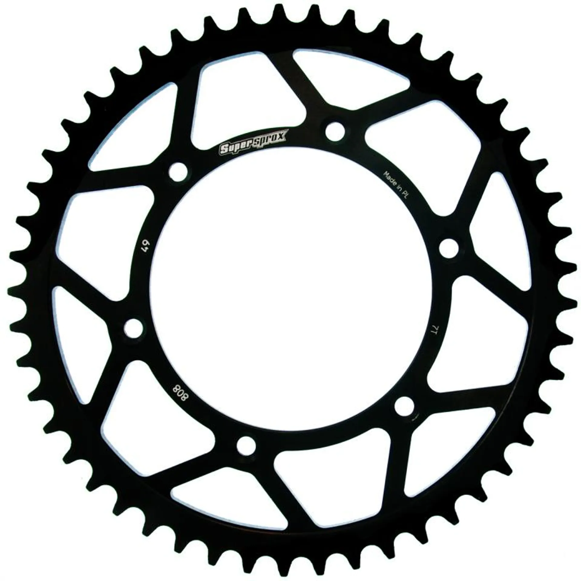 REAR STEEL 49T, BLACK, 520 - Supersprox - Motocross Parts