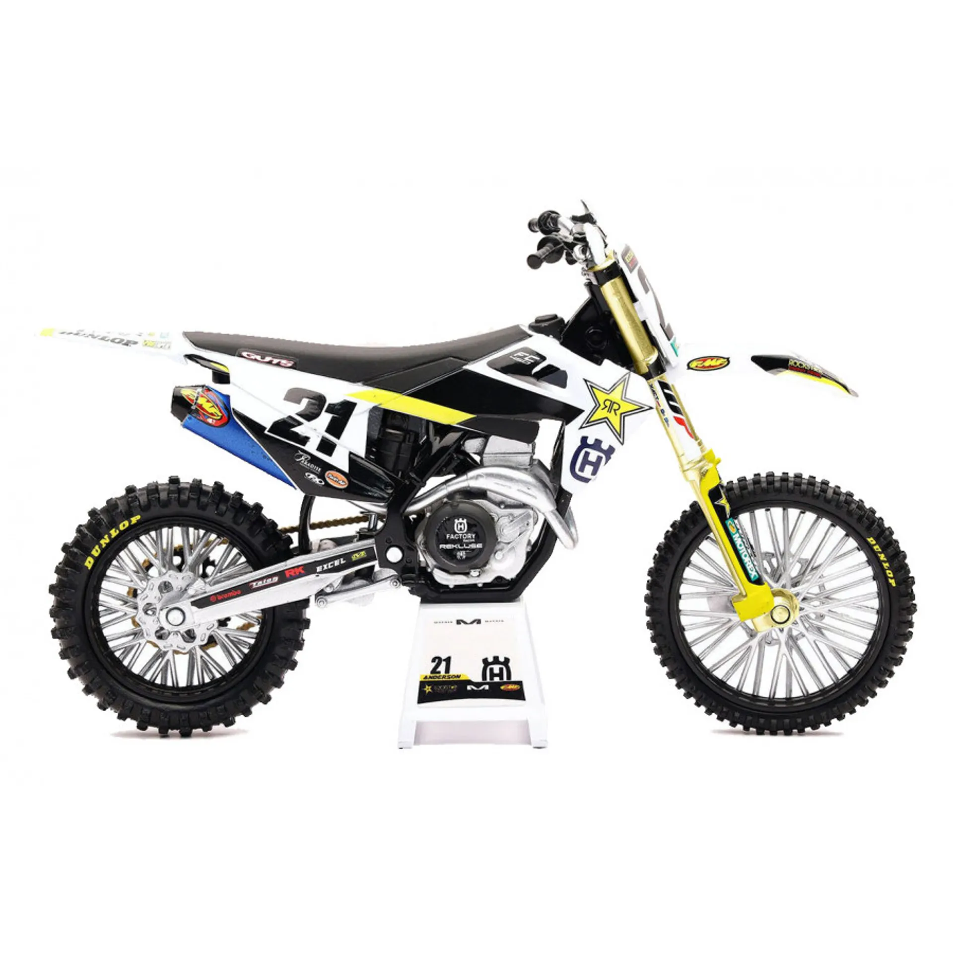 Rockstar Energy HUSQVARNA FC450 Jason Anderson 1:12 legetøjscrosser - New-Ray