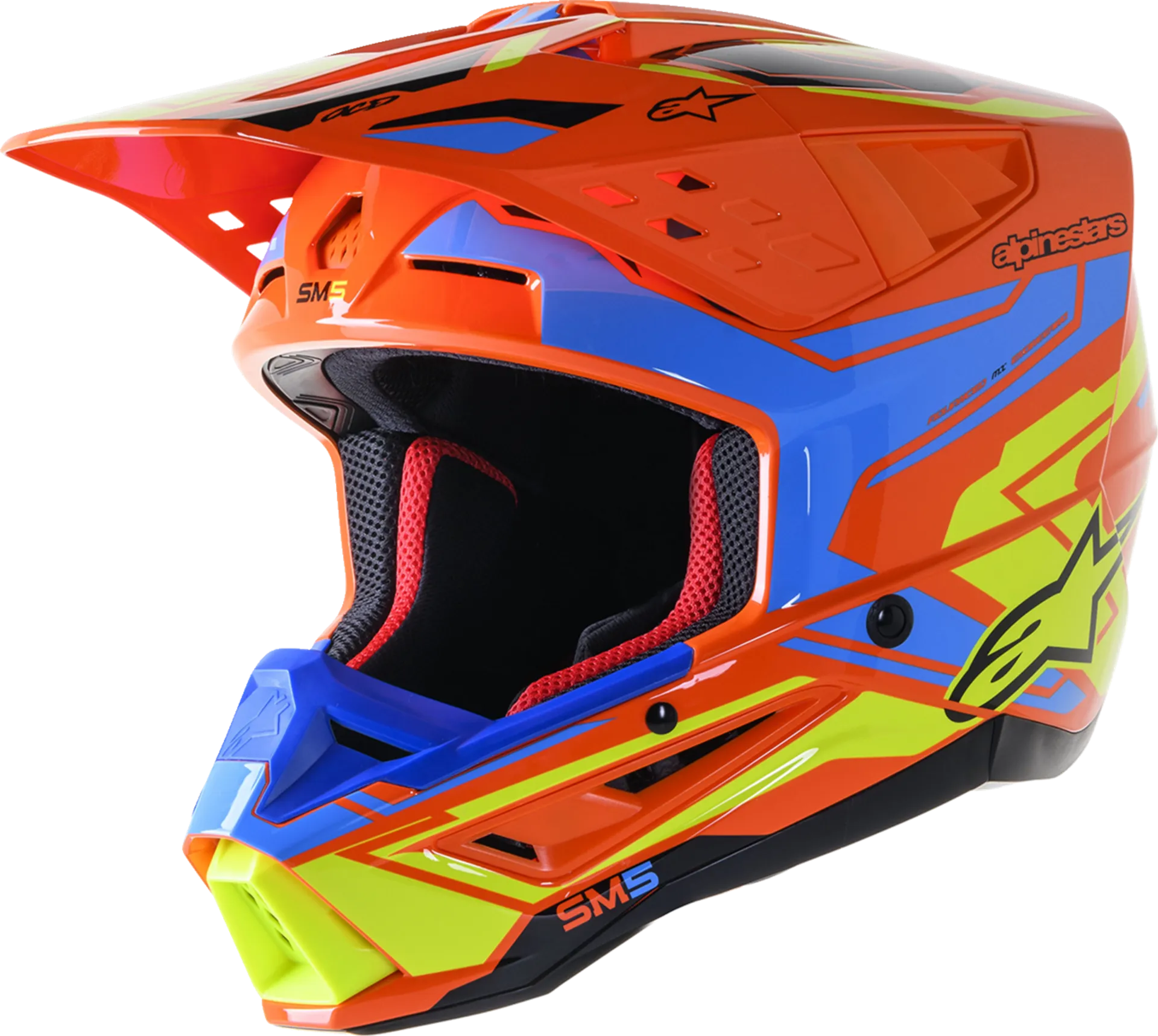 Alpinestars SM5 Hjelm - Action 2 orange/cyan/gul - Alpinestars - Motocross Parts