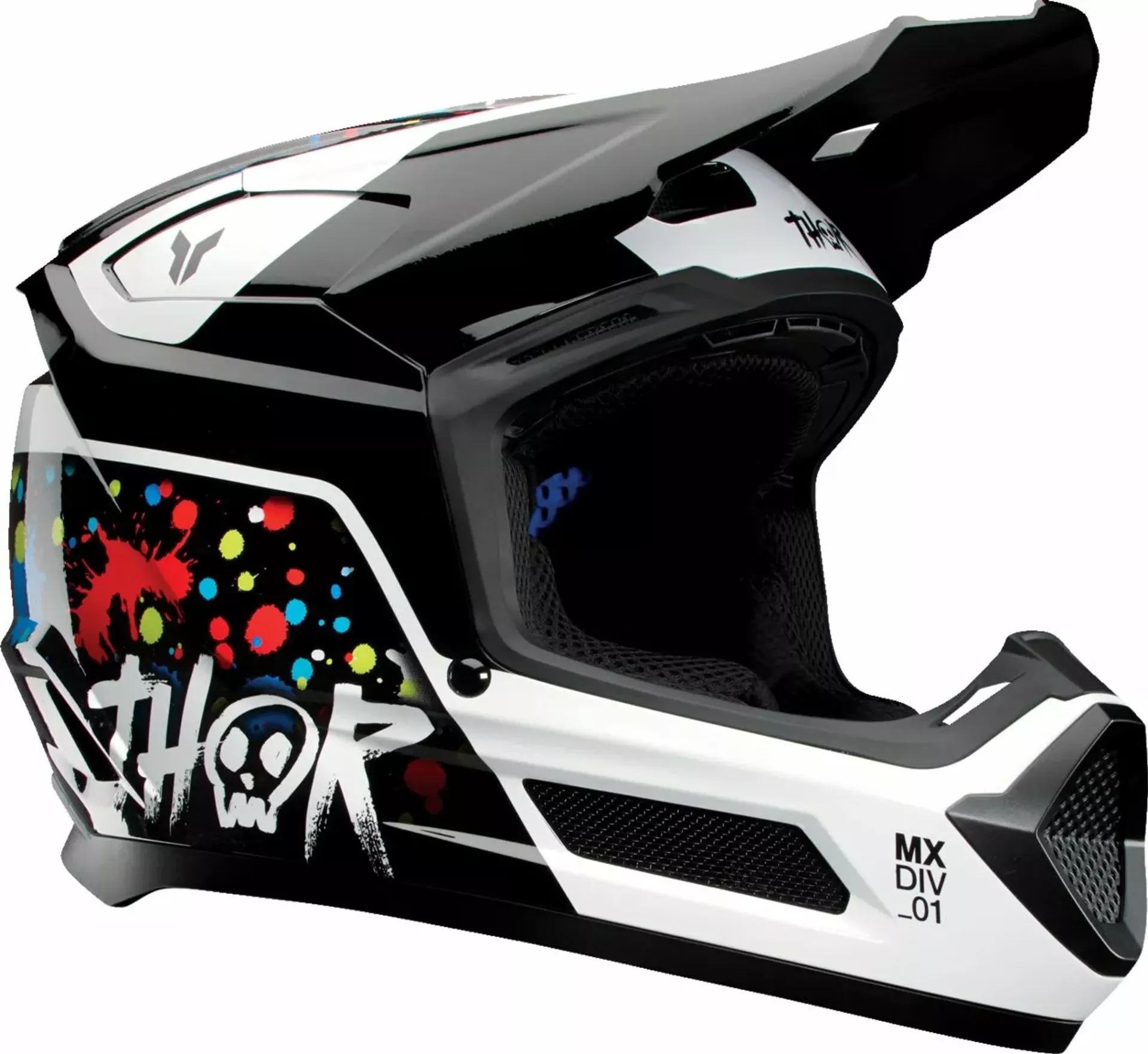 Thor Fleet Børnehjelm - Splat Sort/Hvid - Thor - Motocross Parts