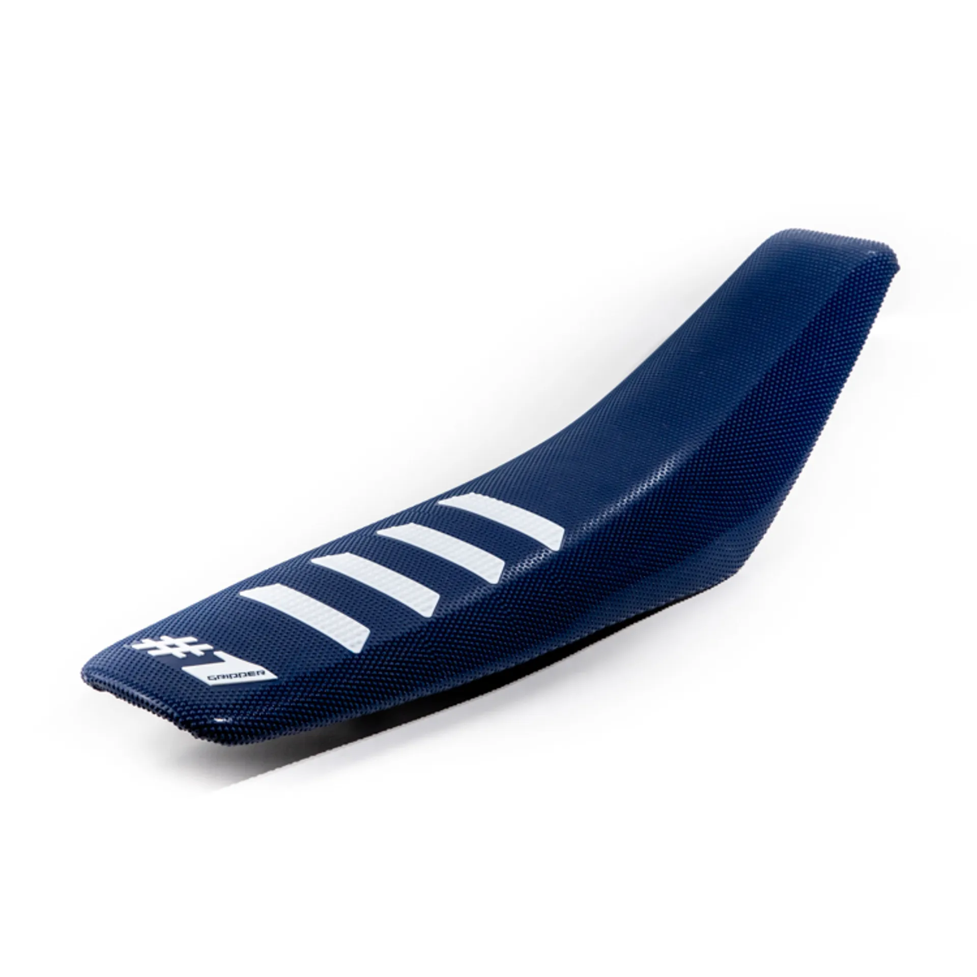 ONEGRIPPER Seat Cover - RIBBED - Dark blue/White - OneGripper - Motocross Parts